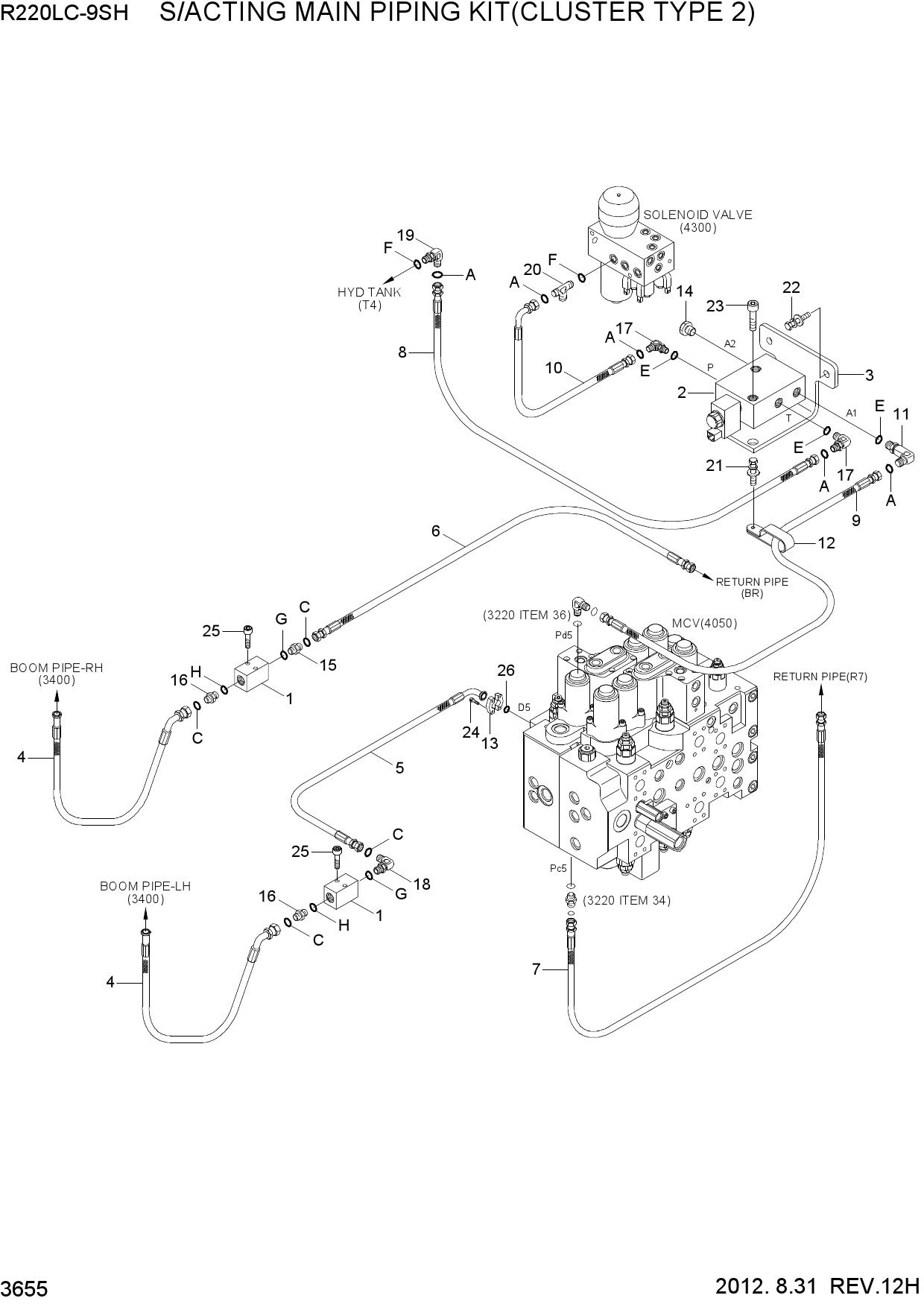 S/ACTING MAIN PIPING KIT(CLUSTER TYPE 2)
