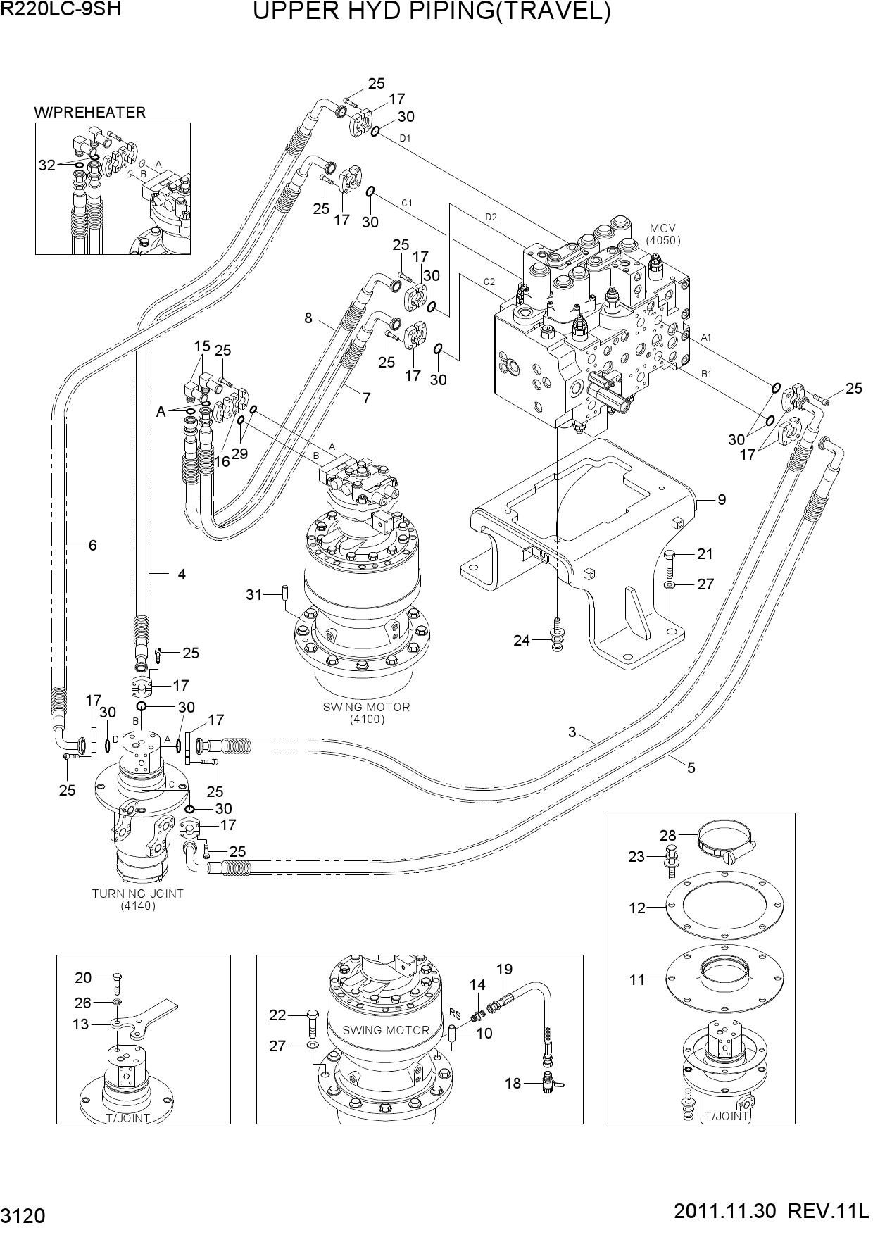 UPPER HYD PIPING(TRAVEL)