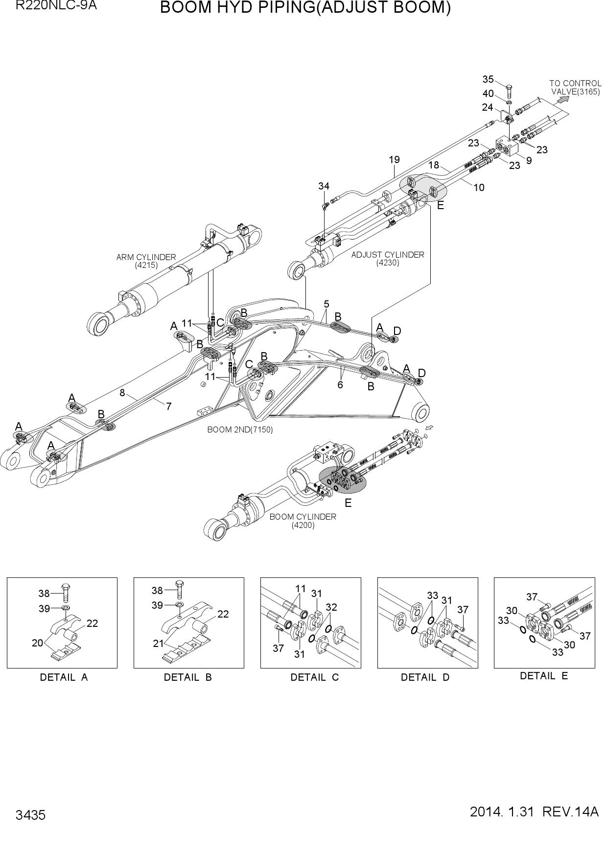 BOOM HYD PIPING(ADJUST BOOM)