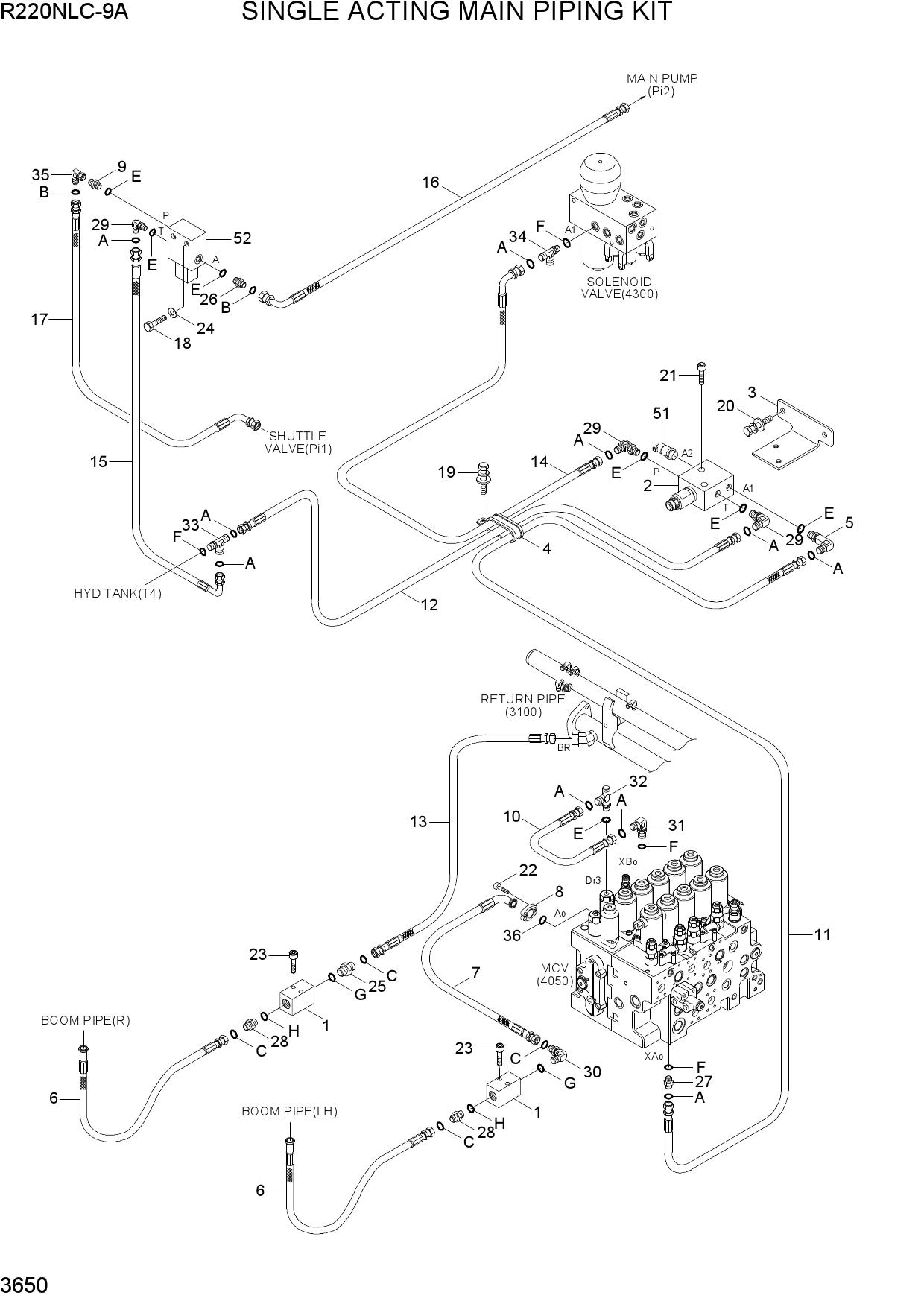 SINGLE ACTING MAIN PIPING KIT
