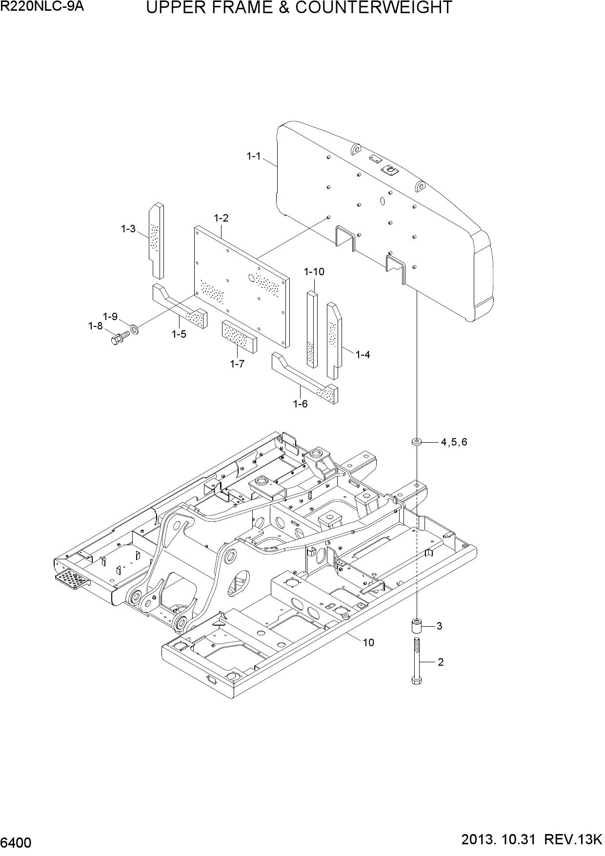 UPPER FRAME & COUNTERWEIGHT