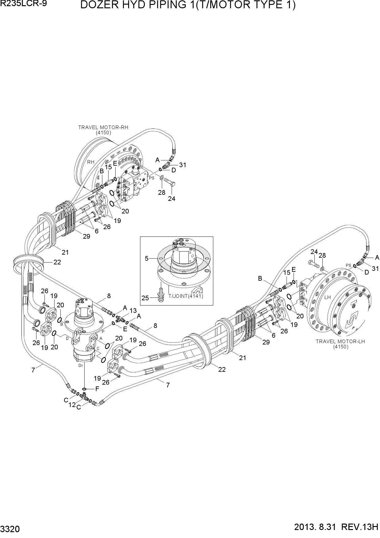 DOZER HYD PIPING 1(T/MOTOR TYPE 1)
