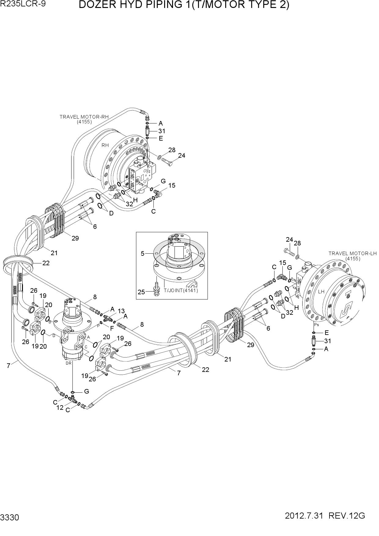 DOZER HYD PIPING 1(T/MOTOR TYPE 2)