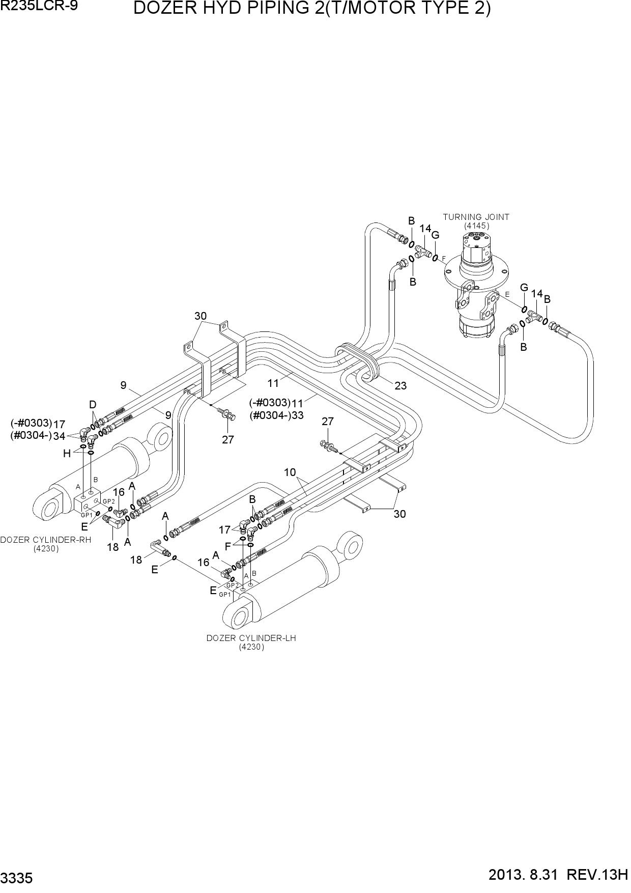 DOZER HYD PIPING 2(T/MOTOR TYPE 2)