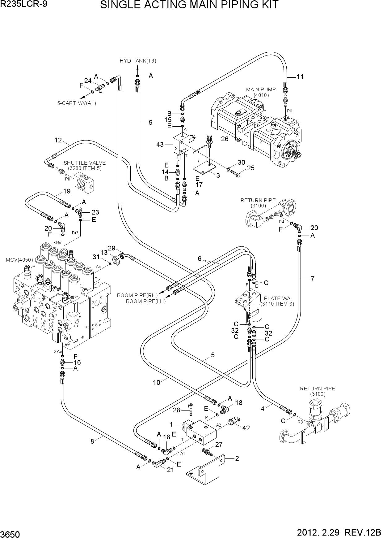 SINGLE ACTING MAIN PIPING KIT