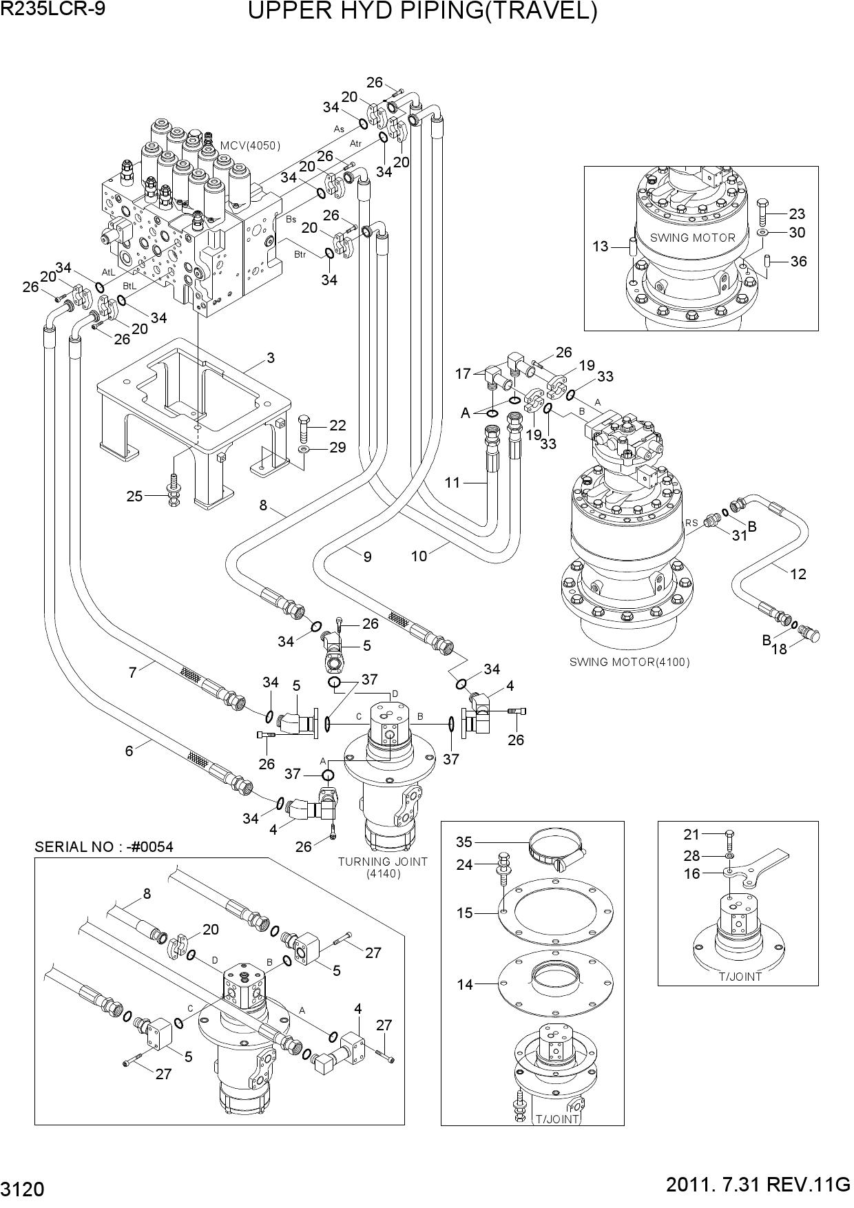 UPPER HYD PIPING(TRAVEL)