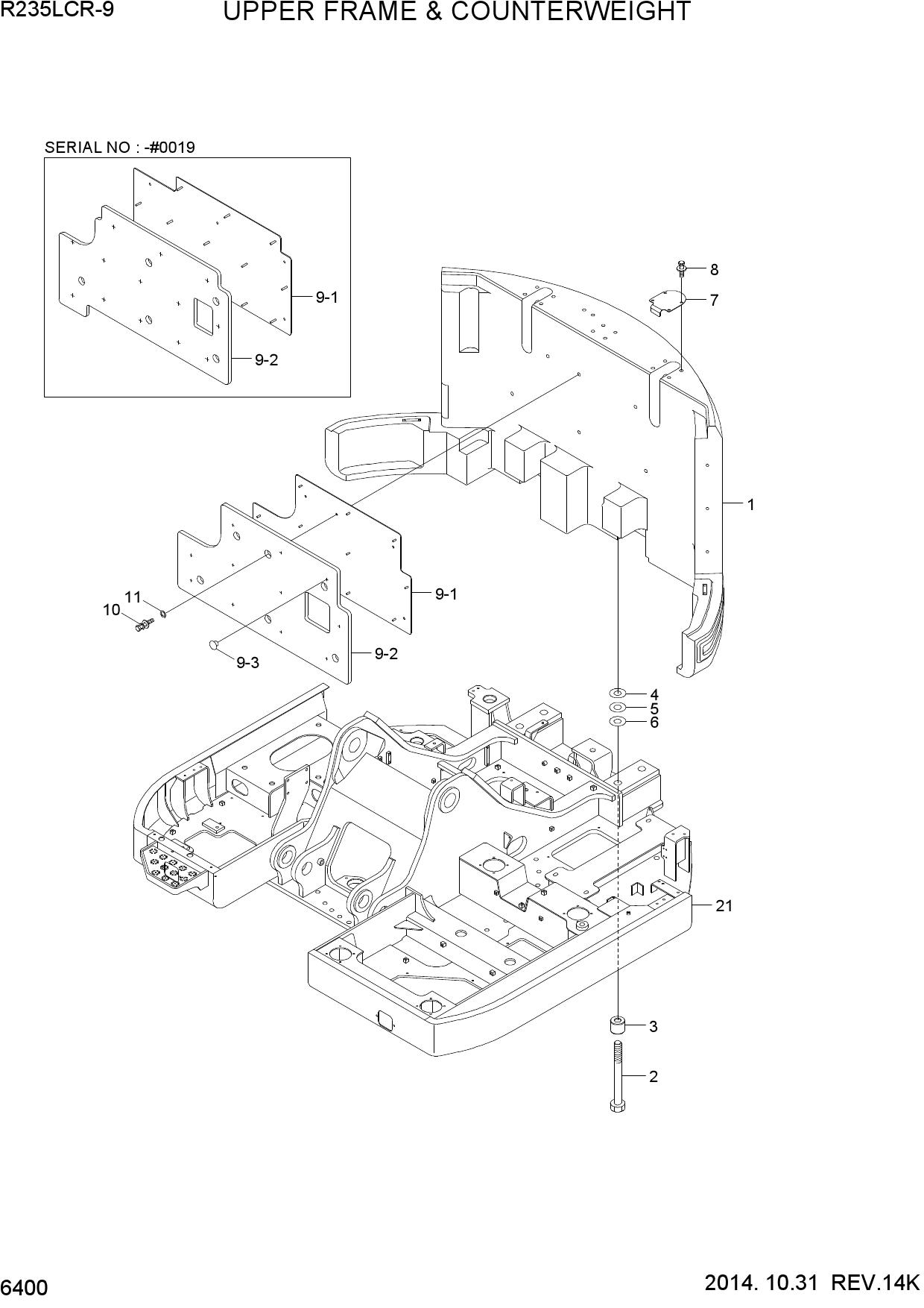 UPPER FRAME & COUNTERWEIGHT