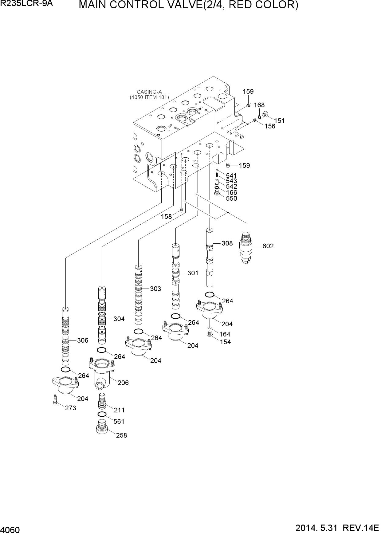 MAIN CONTROL VALVE(2/4, RED COLOR)