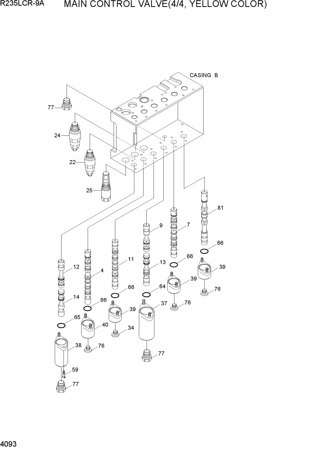 MAIN CONTROL VALVE(4/4, YELLOW COLOR)