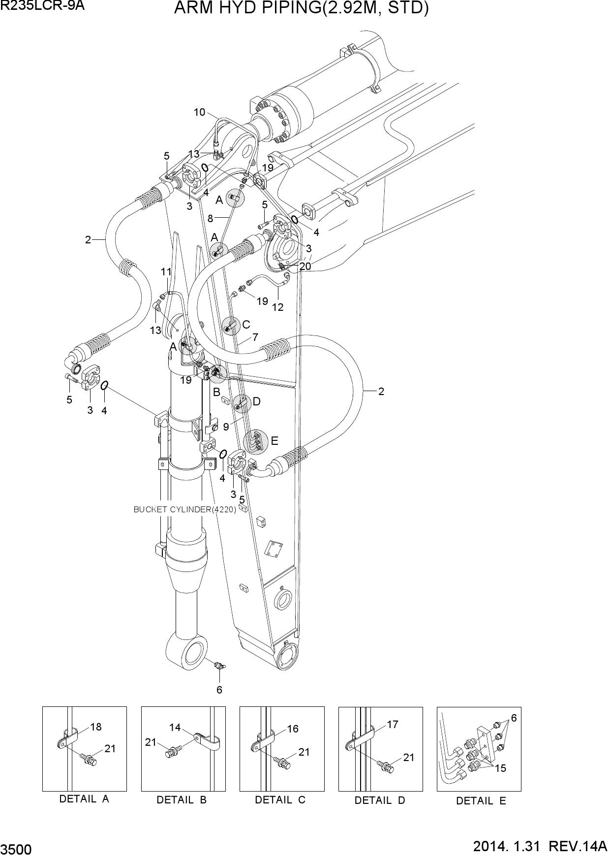 ARM HYD PIPING(AM 2.92M, STD)