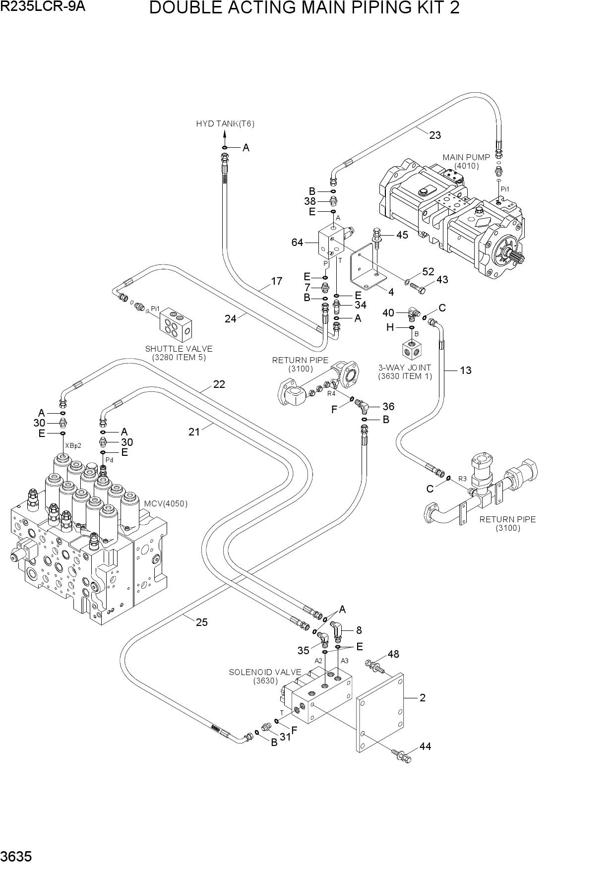 DOUBLE ACTING MAIN PIPING KIT 2