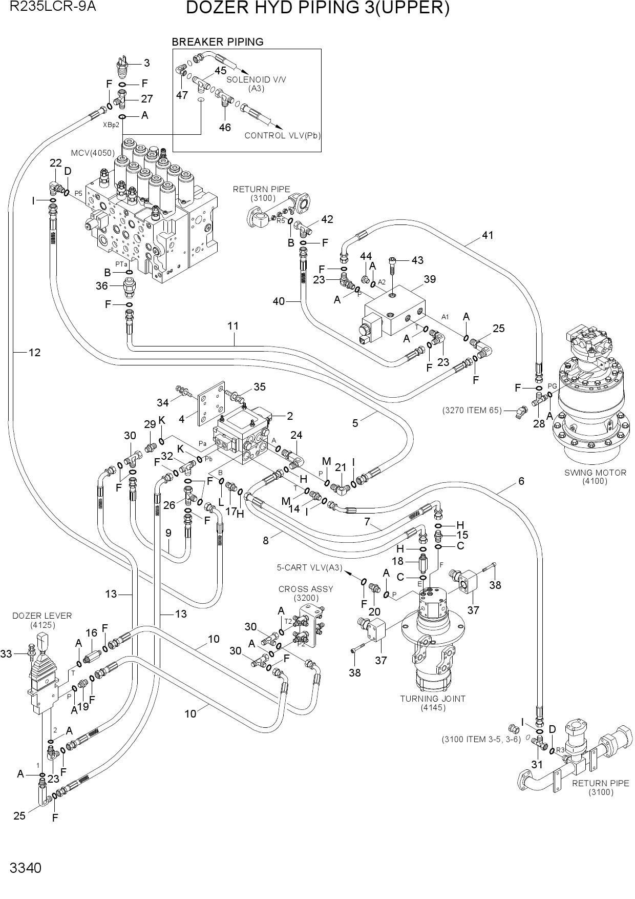 DOZER HYD PIPING 3(UPPER)