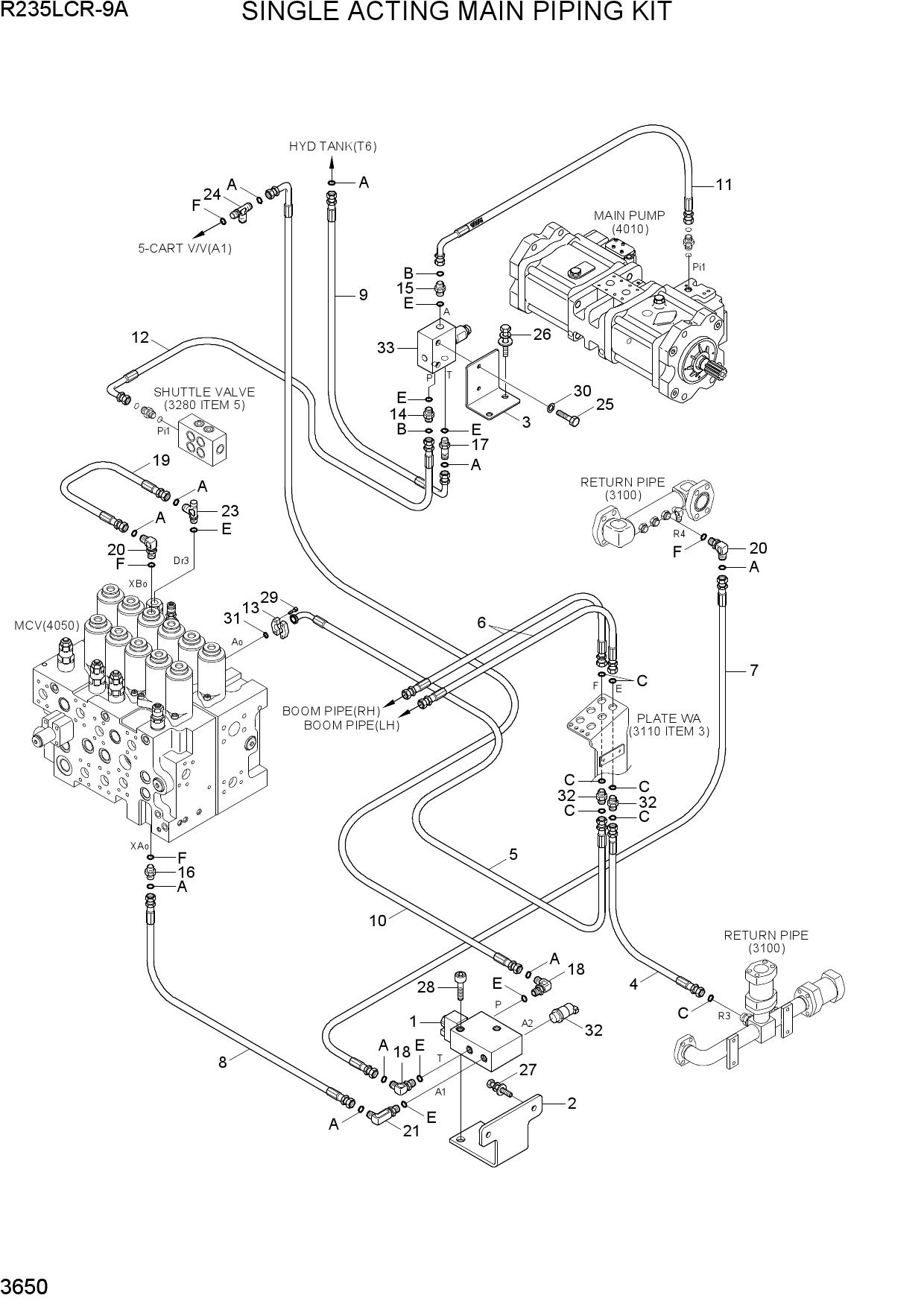 SINGLE ACTING MAIN PIPING KIT