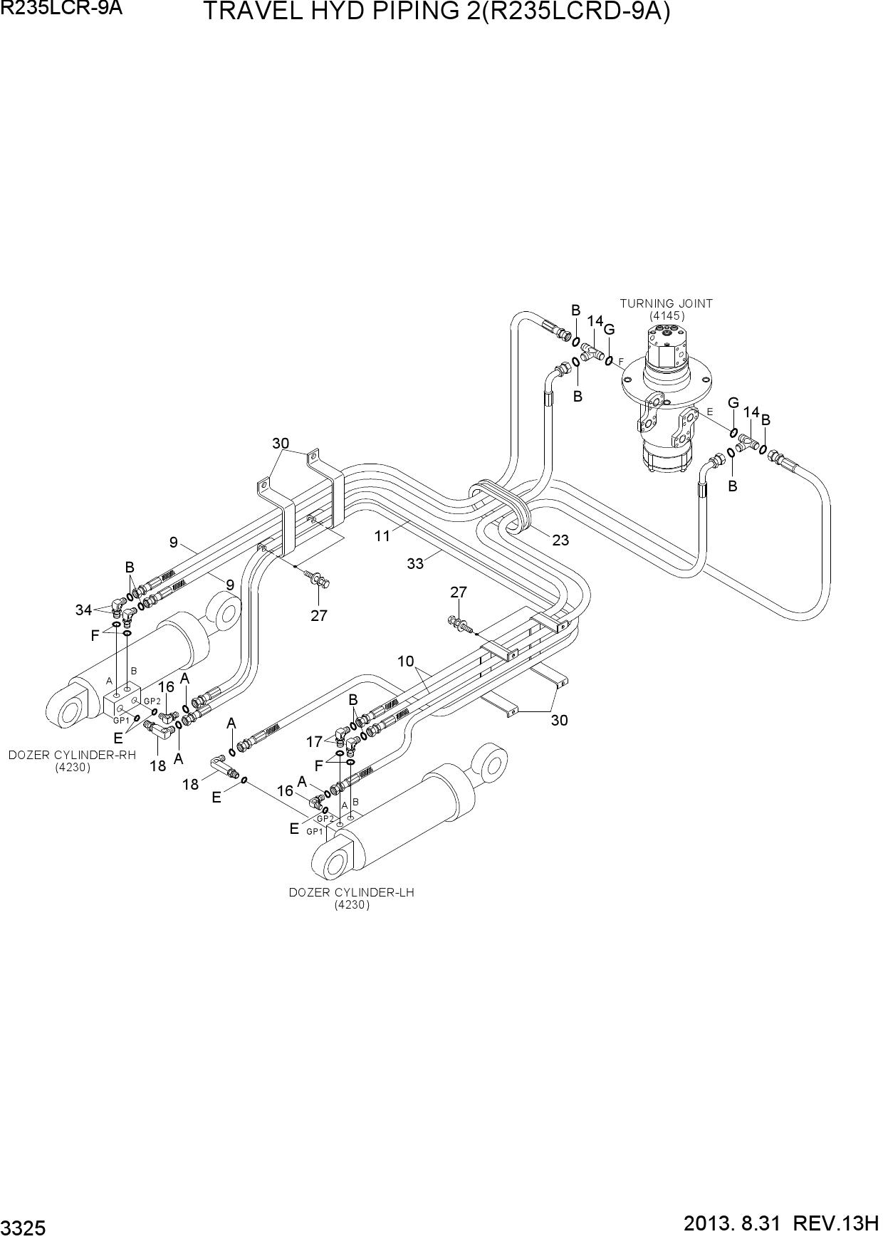 TRAVEL HYD PIPING 2(R235LCRD-9A)