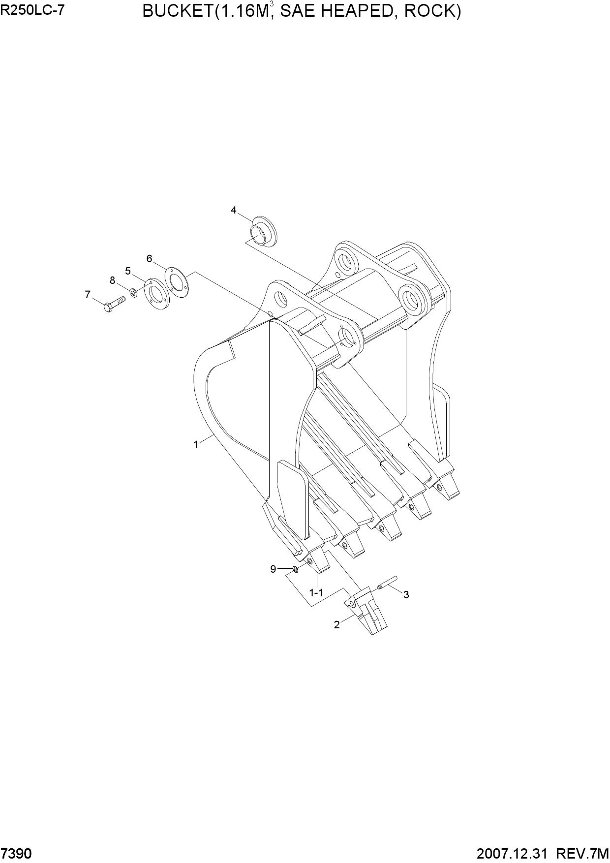 BUCKET(1.16M3 SAE HEAPED, ROCK)