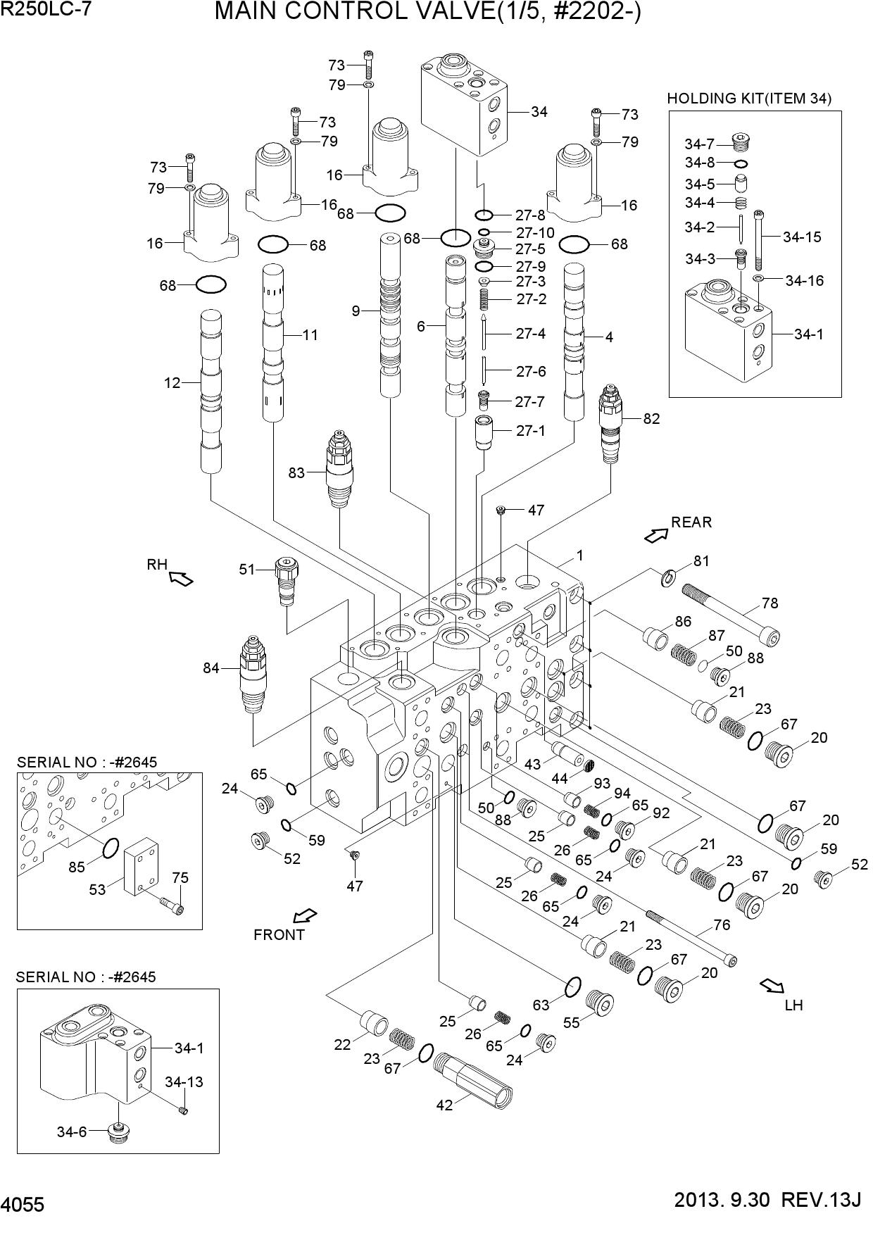 MAIN CONTROL VALVE(1/5, TYPE 2, #2202-)