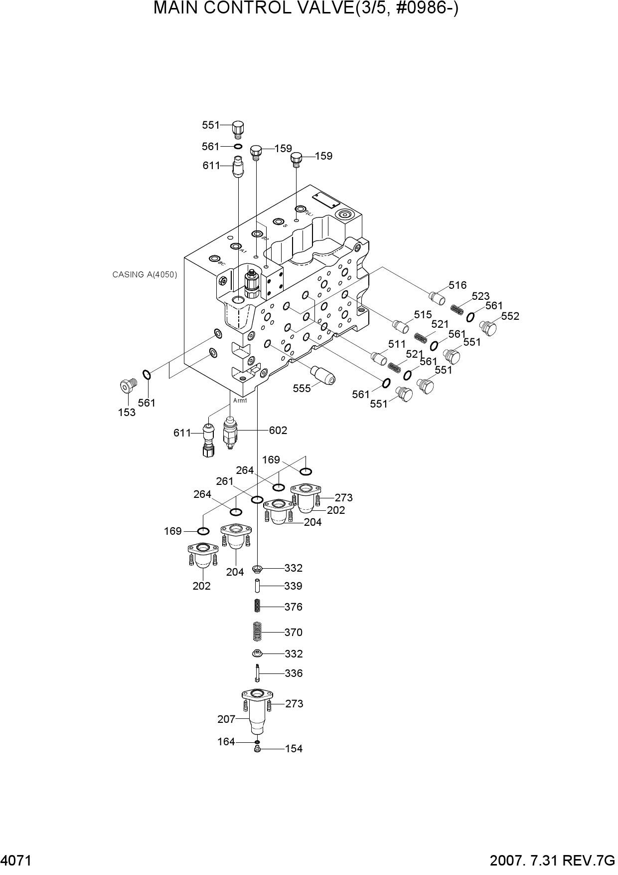 MAIN CONTROL VALVE(3/5, TYPE 1, #0936-)