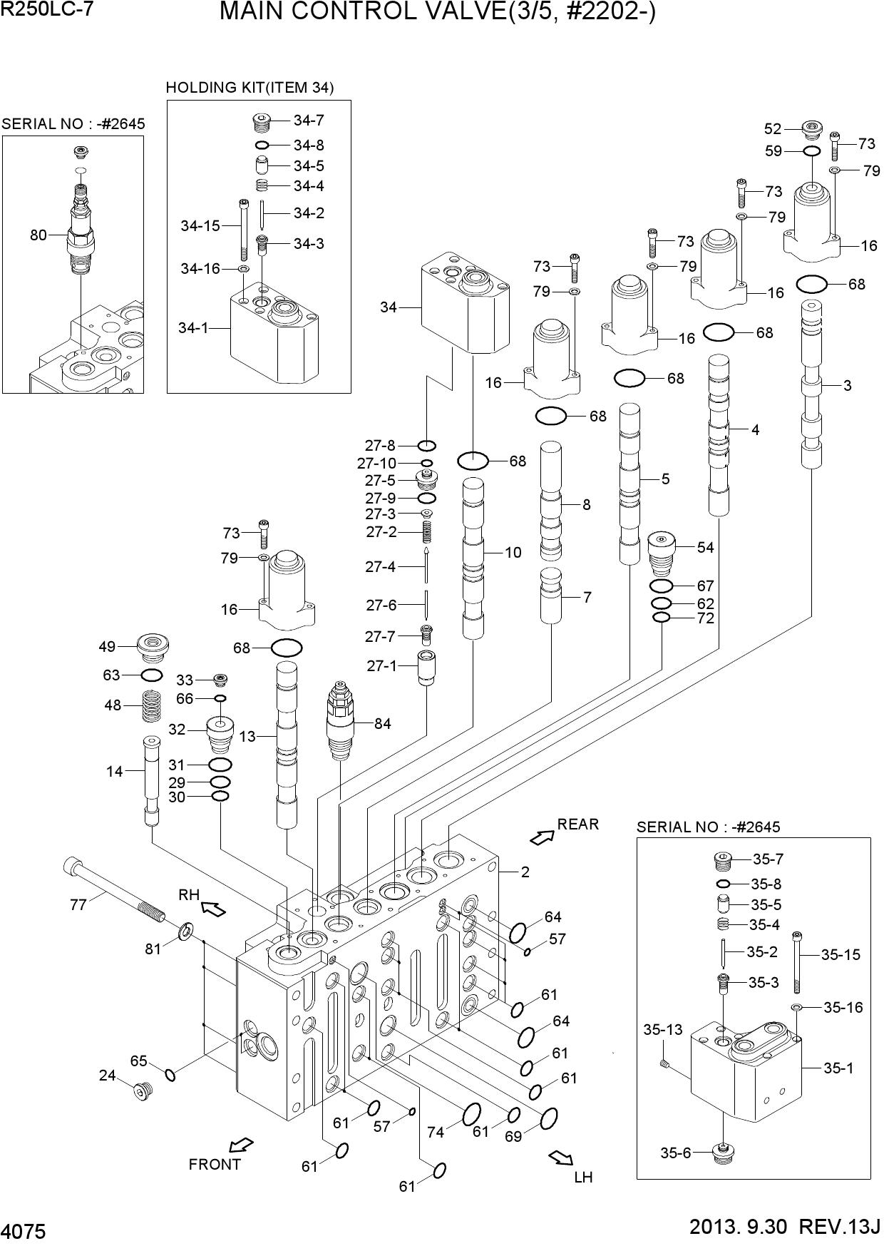 MAIN CONTROL VALVE(3/5, TYPE 2, #2202-)