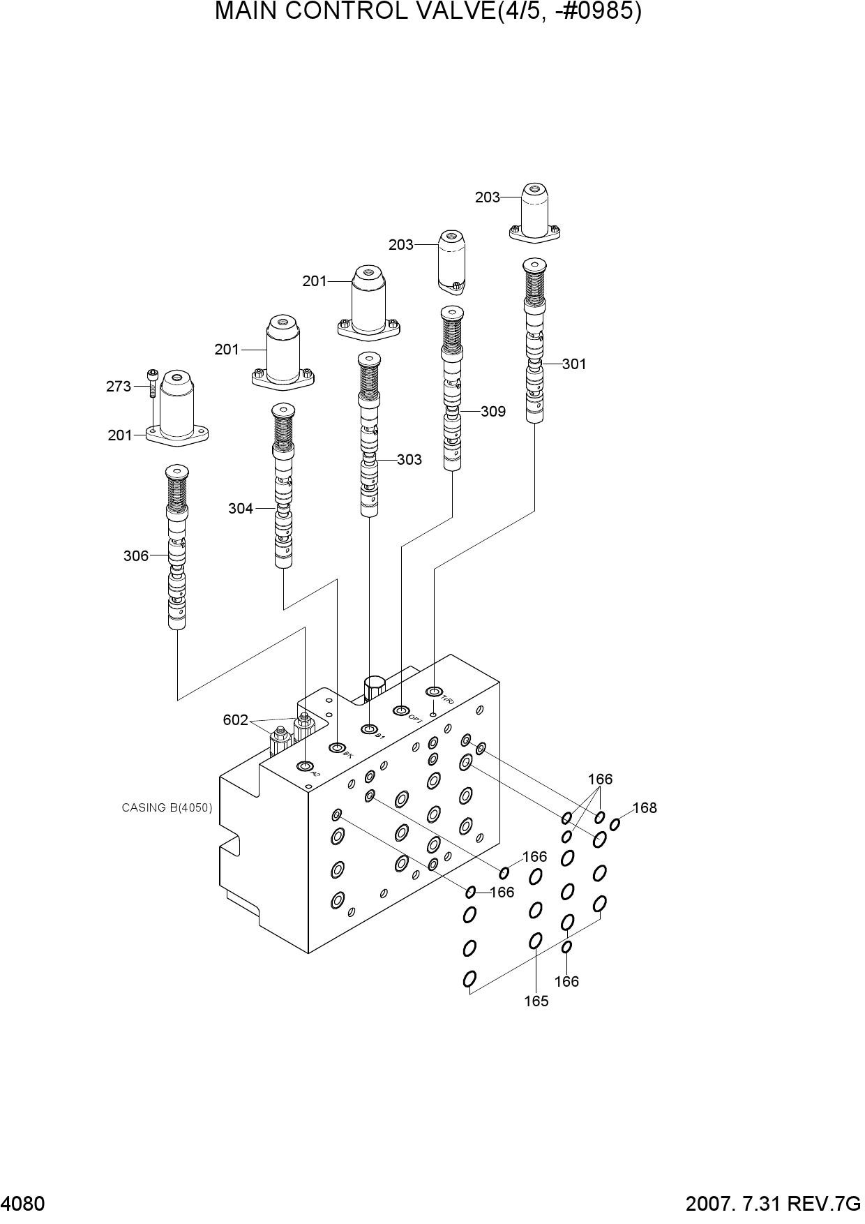 MAIN CONTROL VALVE(4/5, TYPE 1, -#0985)