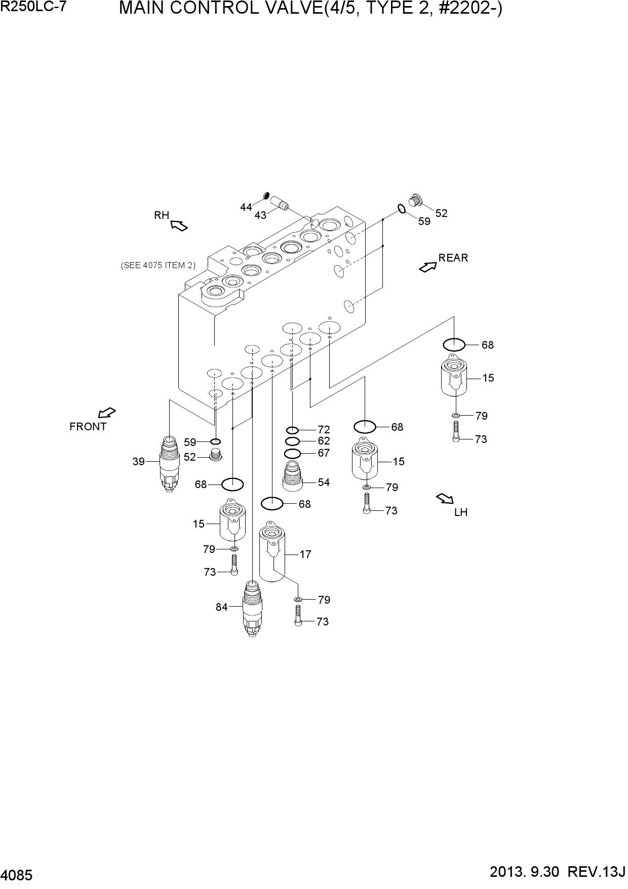 MAIN CONTROL VALVE(4/5, TYPE 2, #2202-)