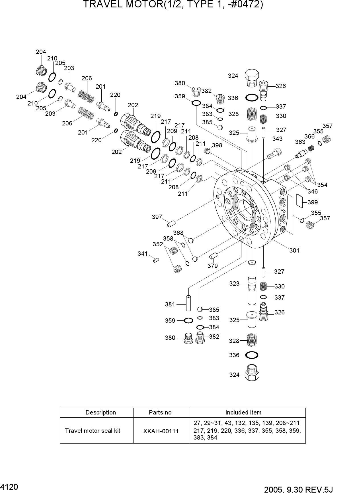 TRAVEL MOTOR(1/2, TYPE 1, -#0472)