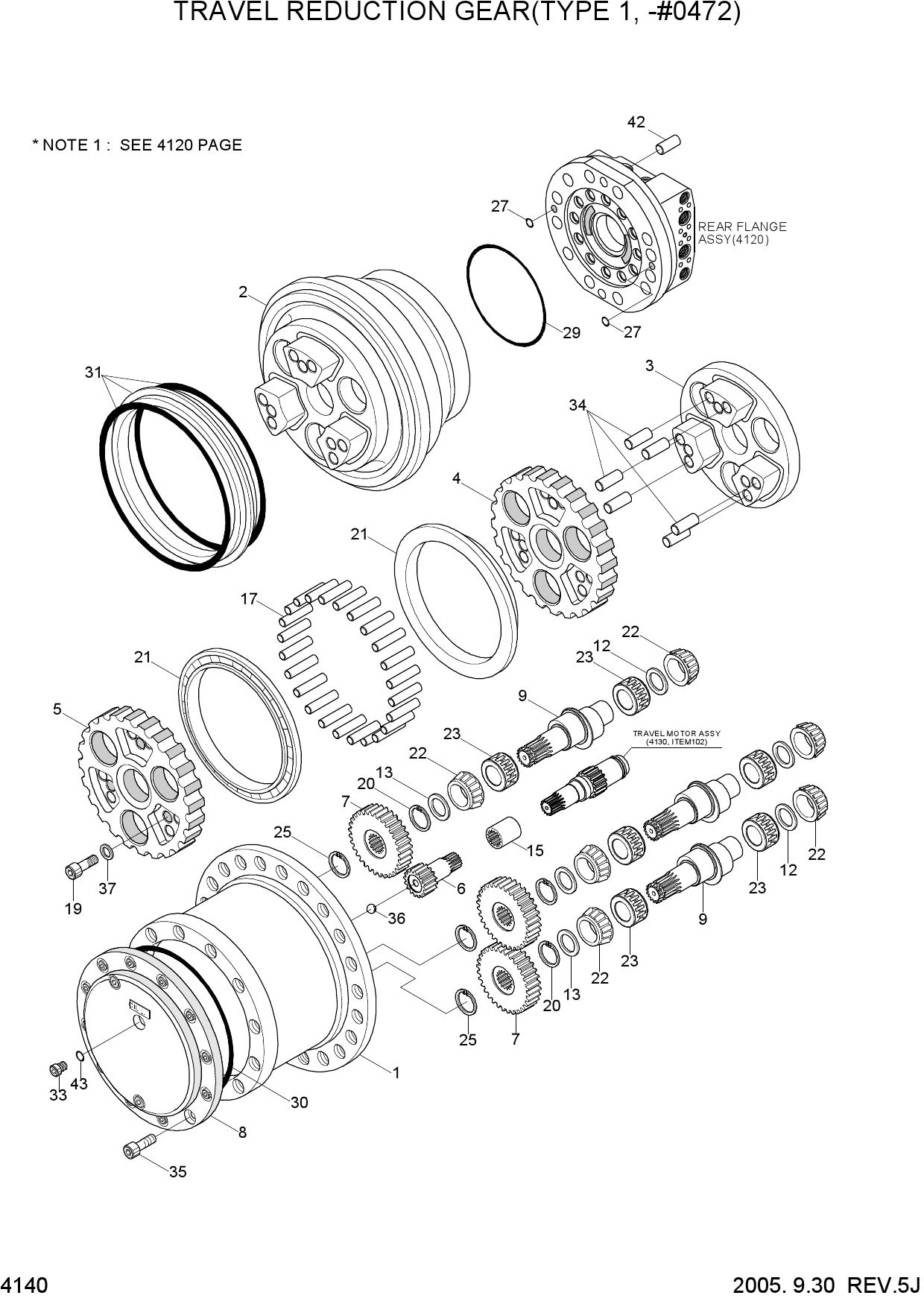 TRAVEL REDUCTION GEAR(TYPE 1, -#0472)