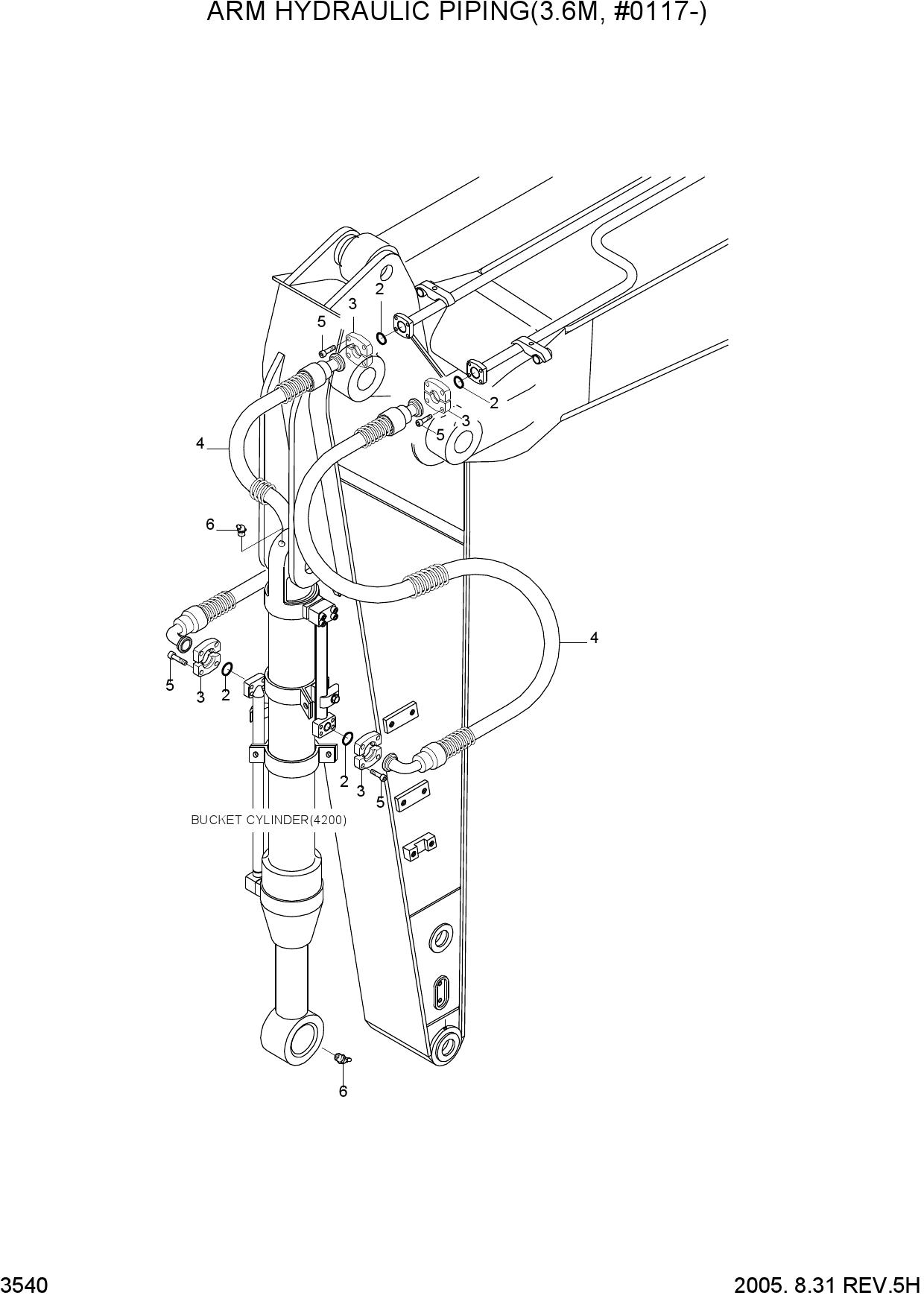 ARM HYDRAULIC PIPING(3.6M, #0117-)