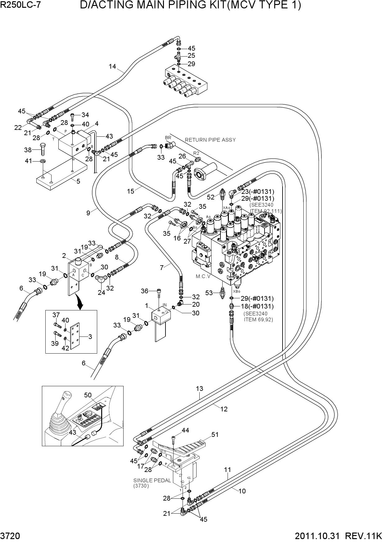 D/ACTING MAIN PIPING KIT(MCV TYPE 1)