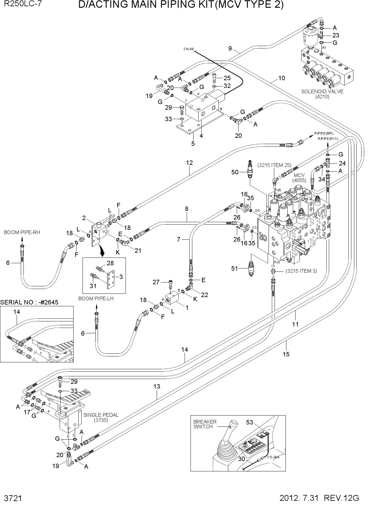 D/ACTING MAIN PIPING KIT(MCV TYPE 2)