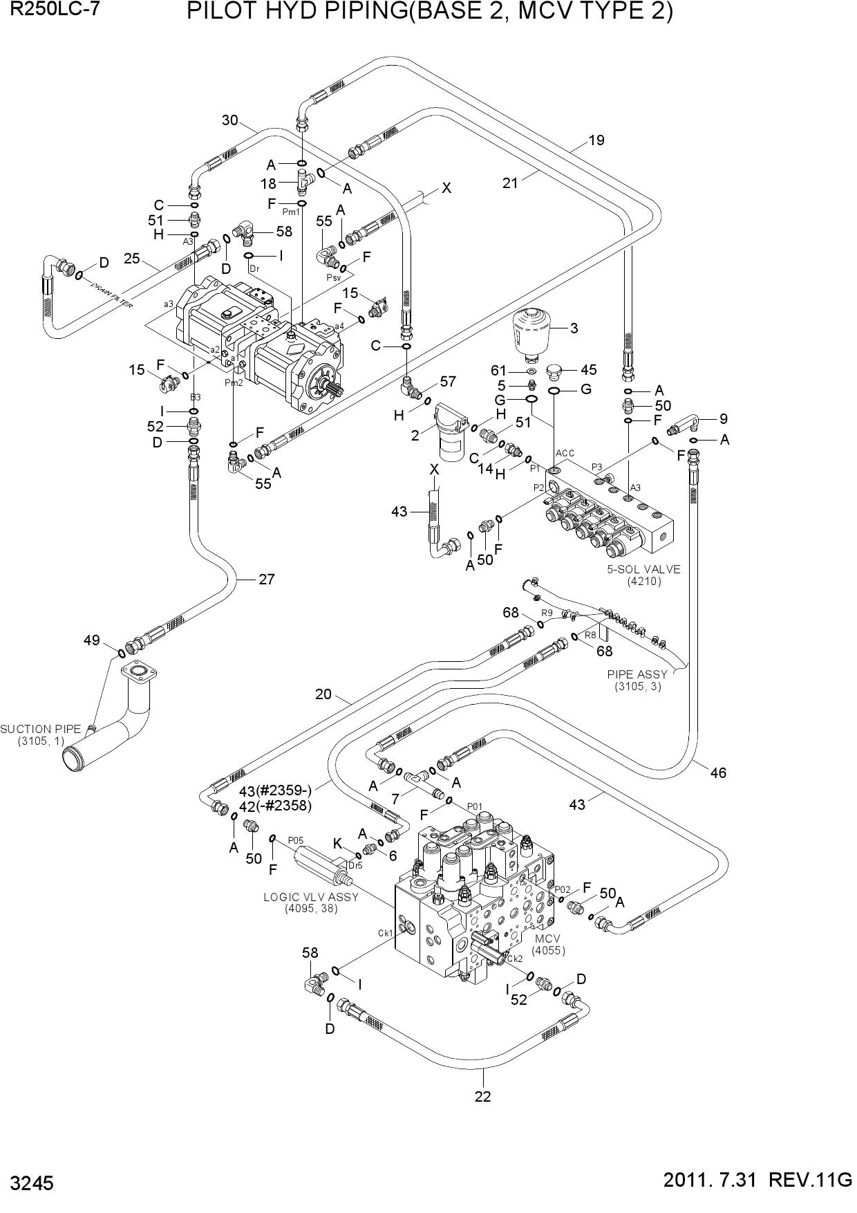 PILOT HYD PIPING(BASE 2, MCV TYPE 2)