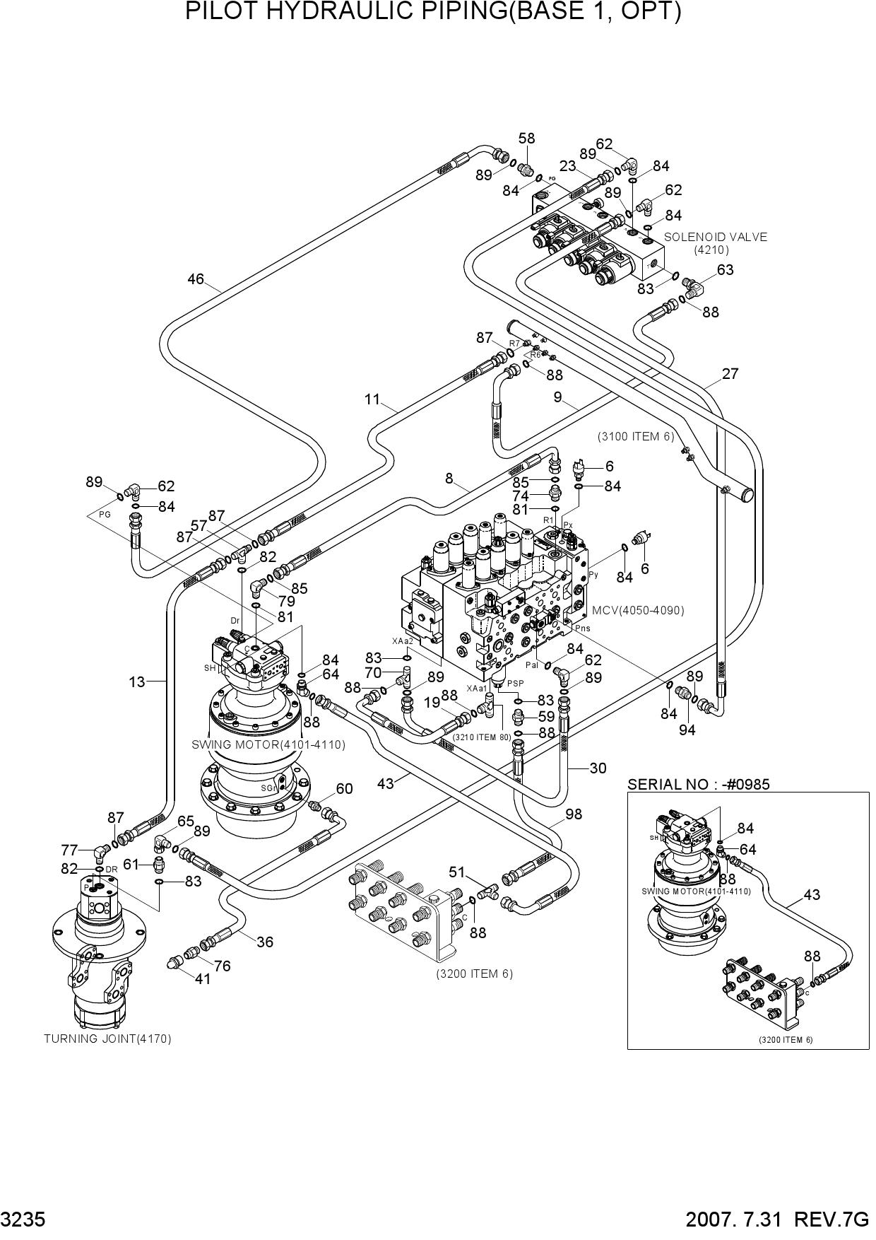 PILOT HYDRAULIC PIPING(BASE 1, OPT)