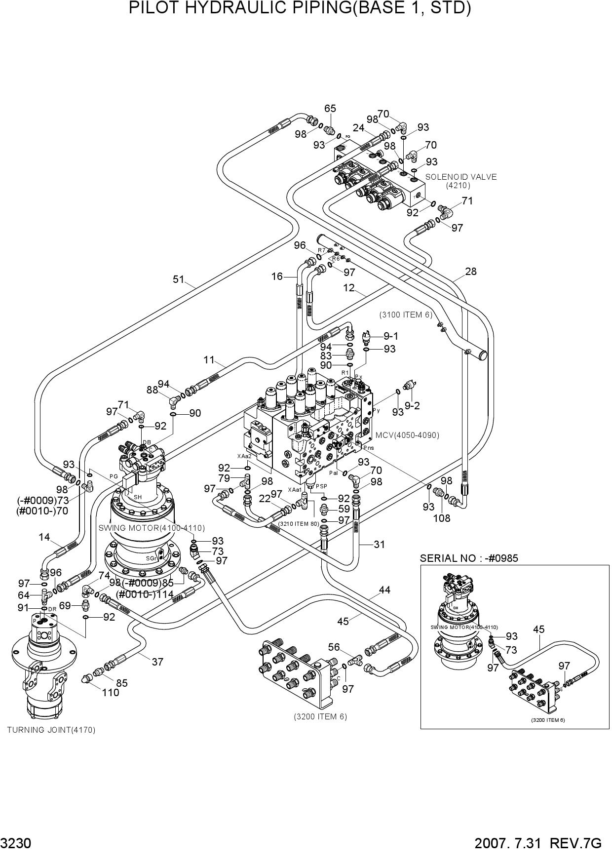 PILOT HYDRAULIC PIPING(BASE 1, STD)