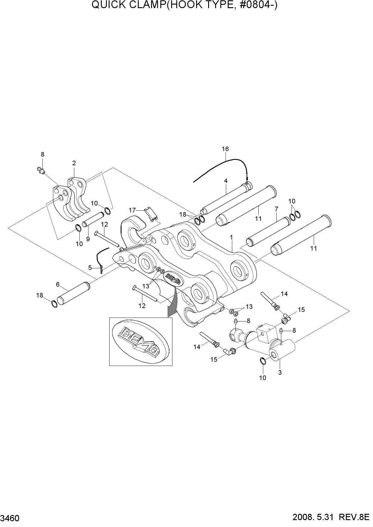 QUICK CLAMP(HOOK TYPE, #0804-)