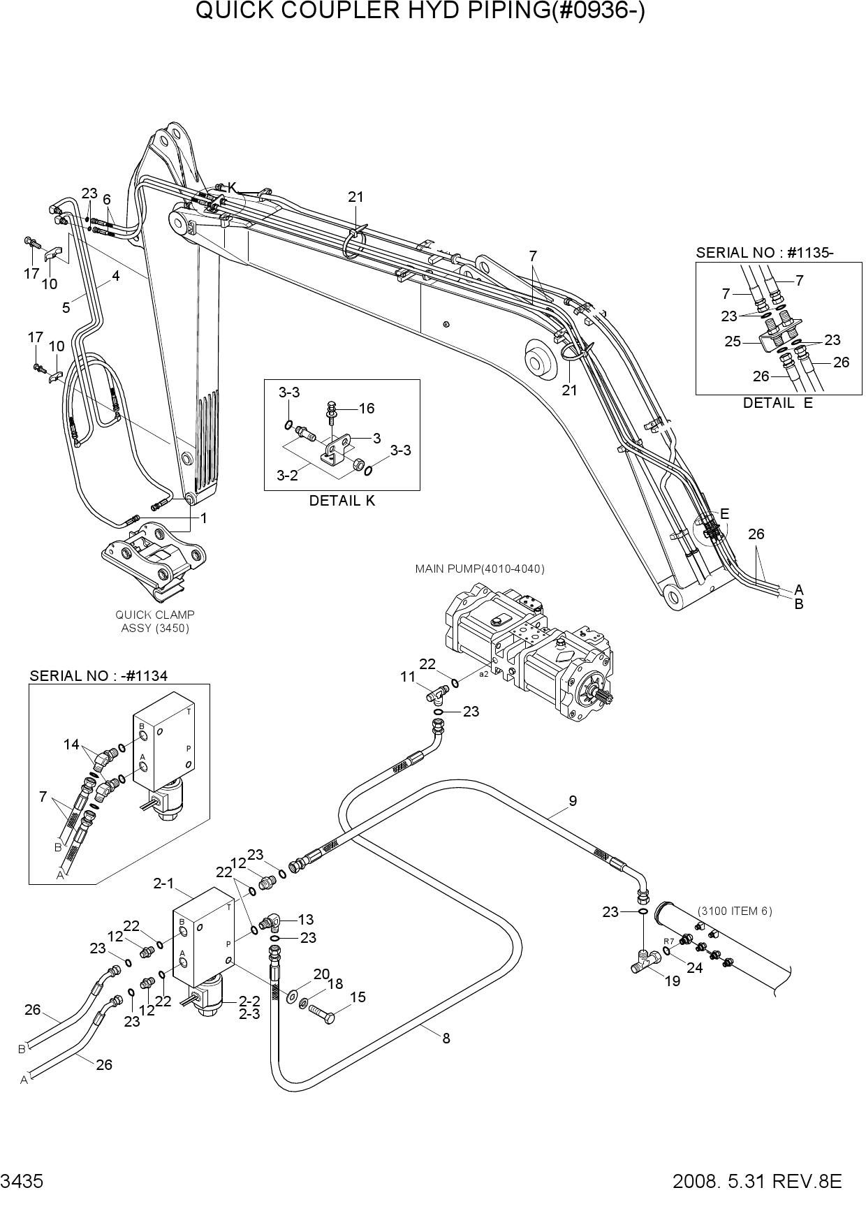 QUICK COUPLER HYD PIPING(#0936-)