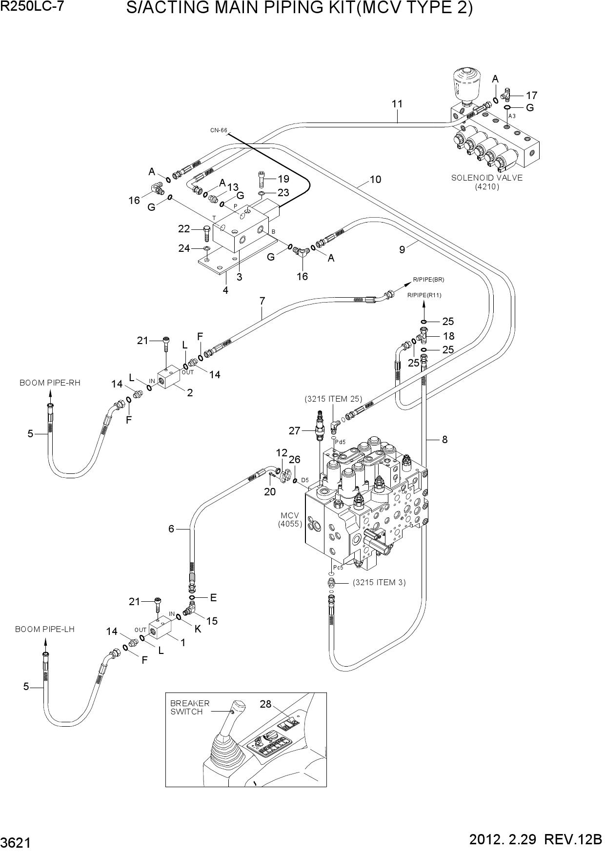 S/ACTING MAIN PIPING KIT(MCV TYPE 2)
