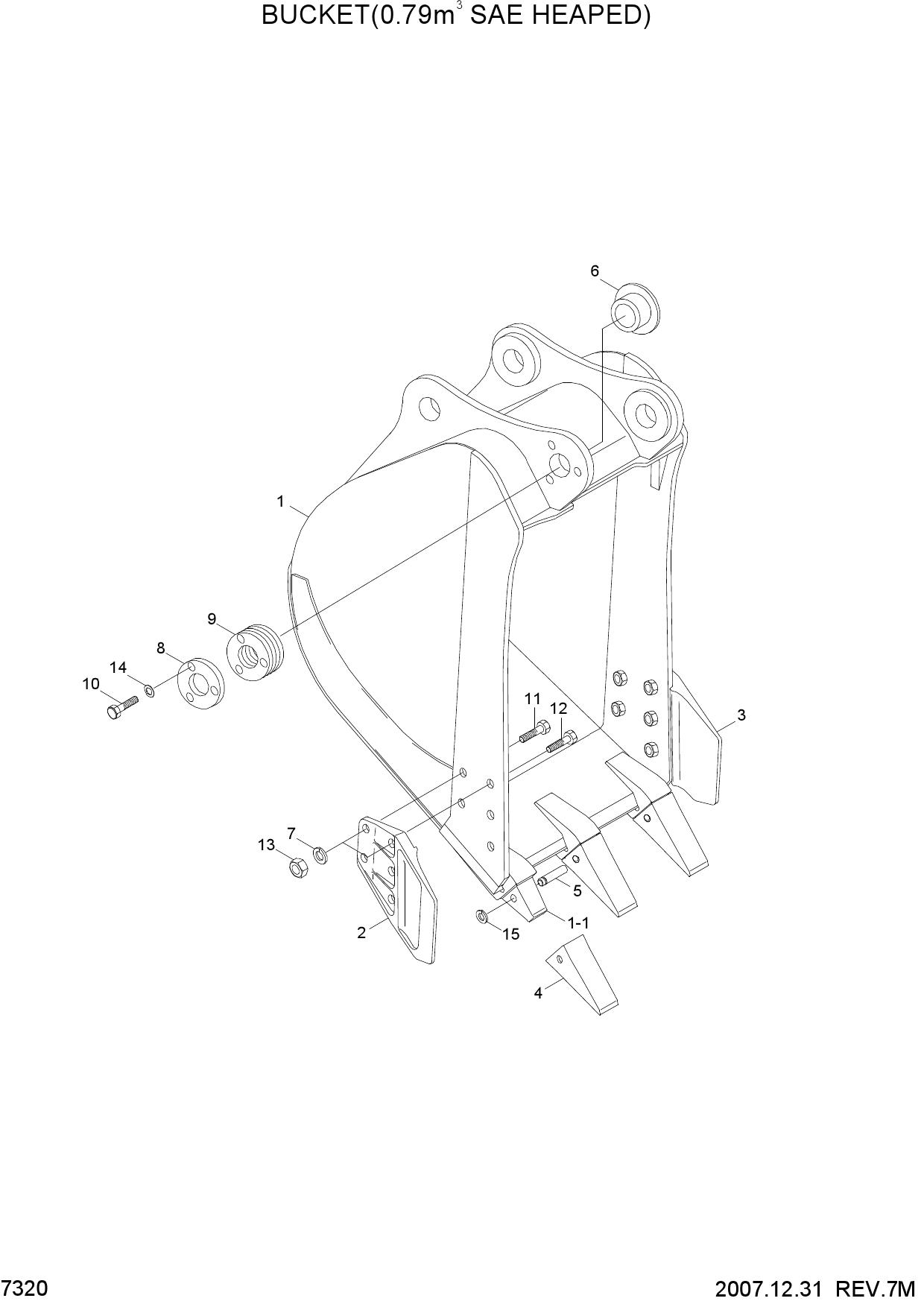 BUCKET(0.79M3 SAE HEAPED)