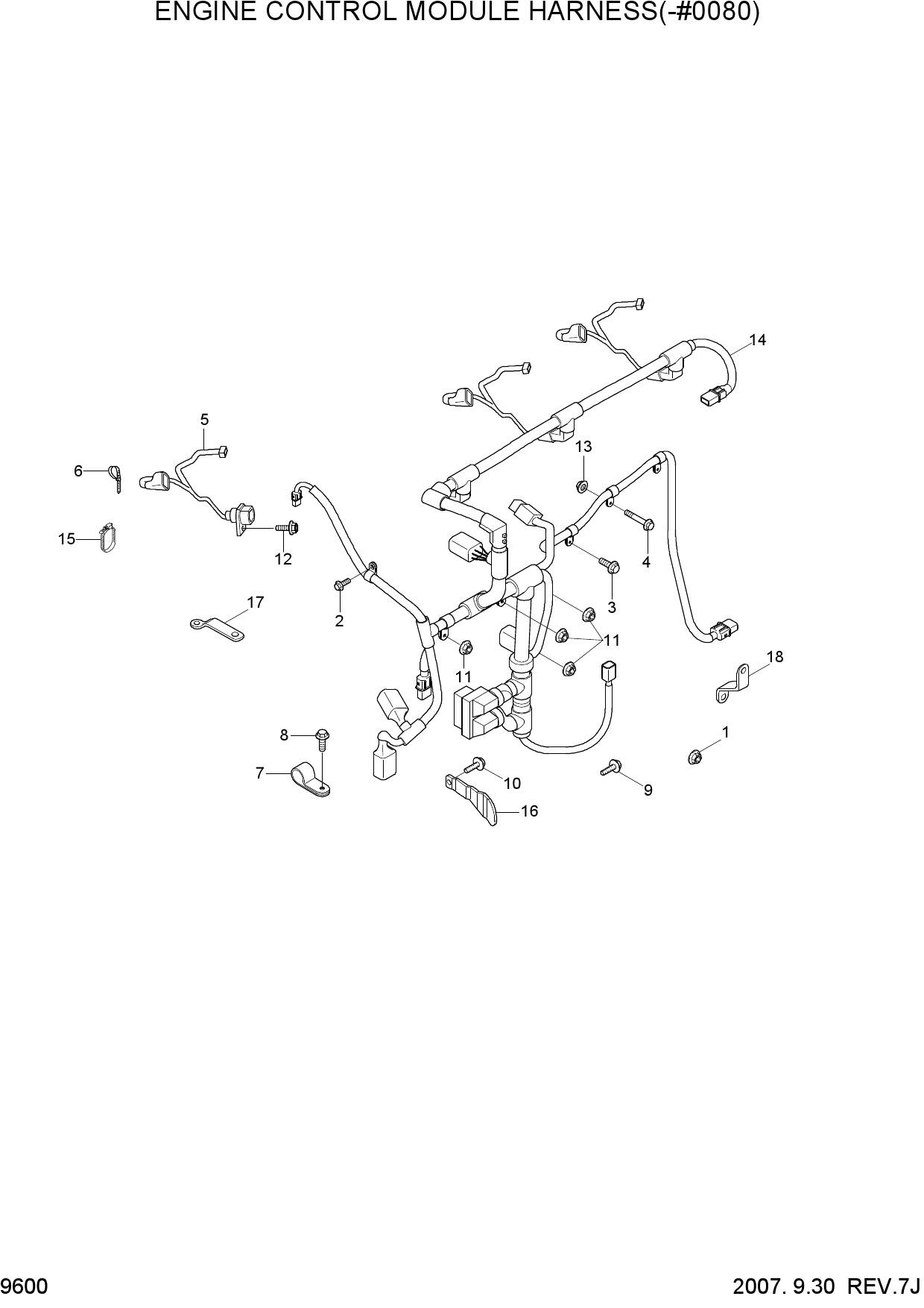 ENGINE CONTROL MODULE HARNESS(-#0080)