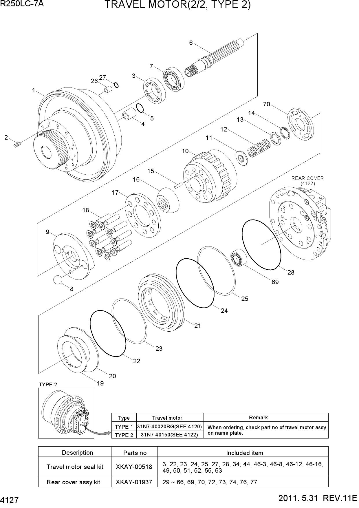 TRAVEL MOTOR(2/2, TYPE 2)