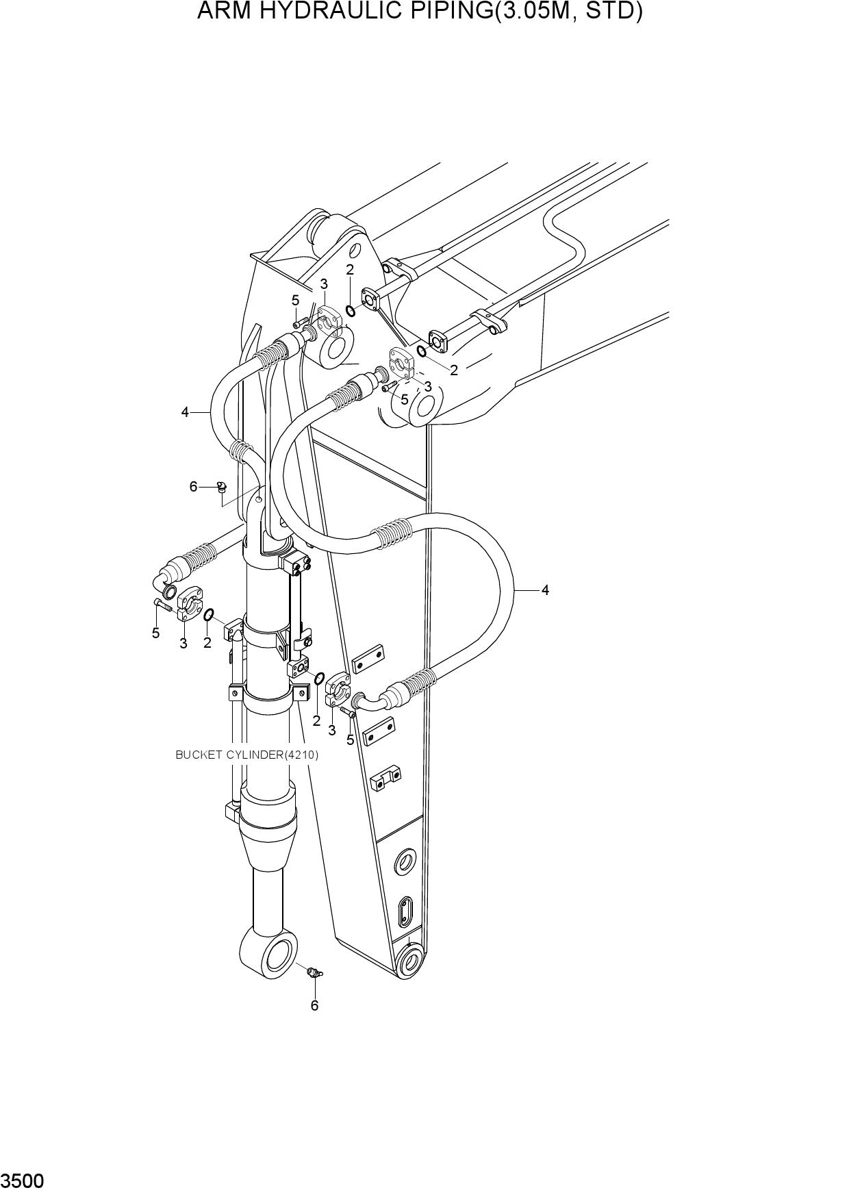 ARM HYDRAULIC PIPING(3.05M, STD)