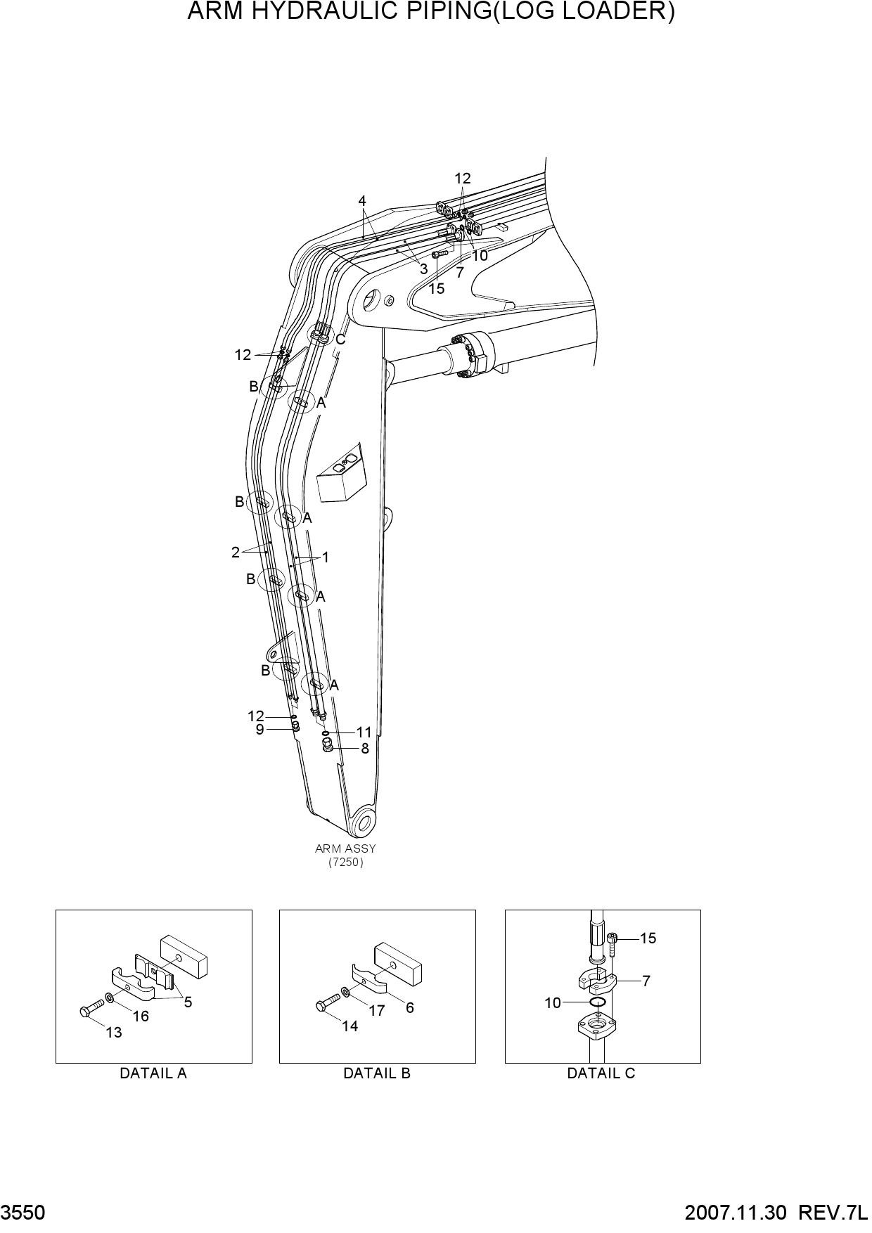 ARM HYDRAULIC PIPING(LOG LOADER)