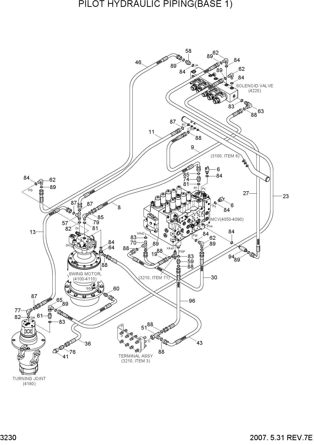 PILOT HYDRAULIC PIPING(BASE 1)