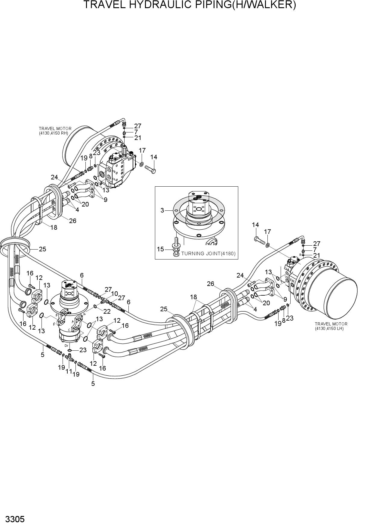 TRAVEL HYDRAULIC PIPING(HIGH WALKER)