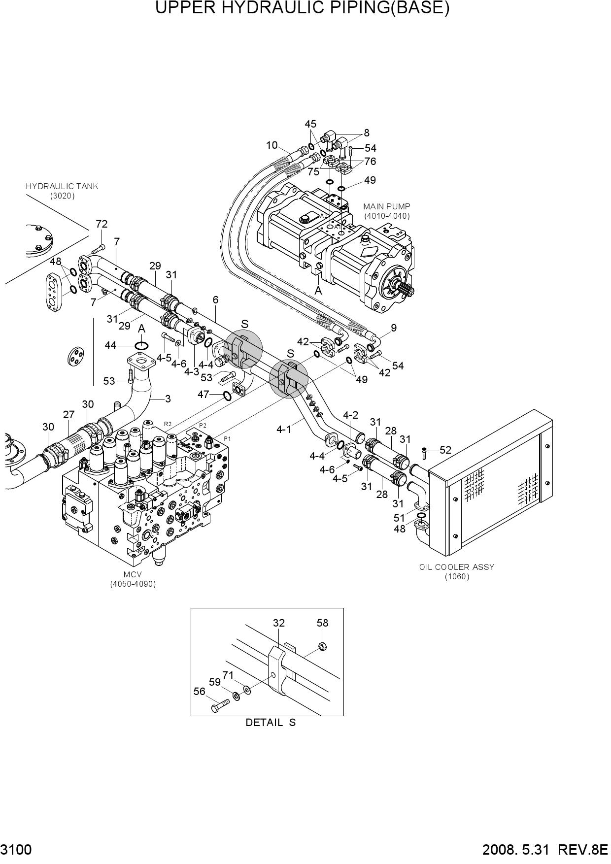 UPPER HYDRAULIC PIPING(BASE)