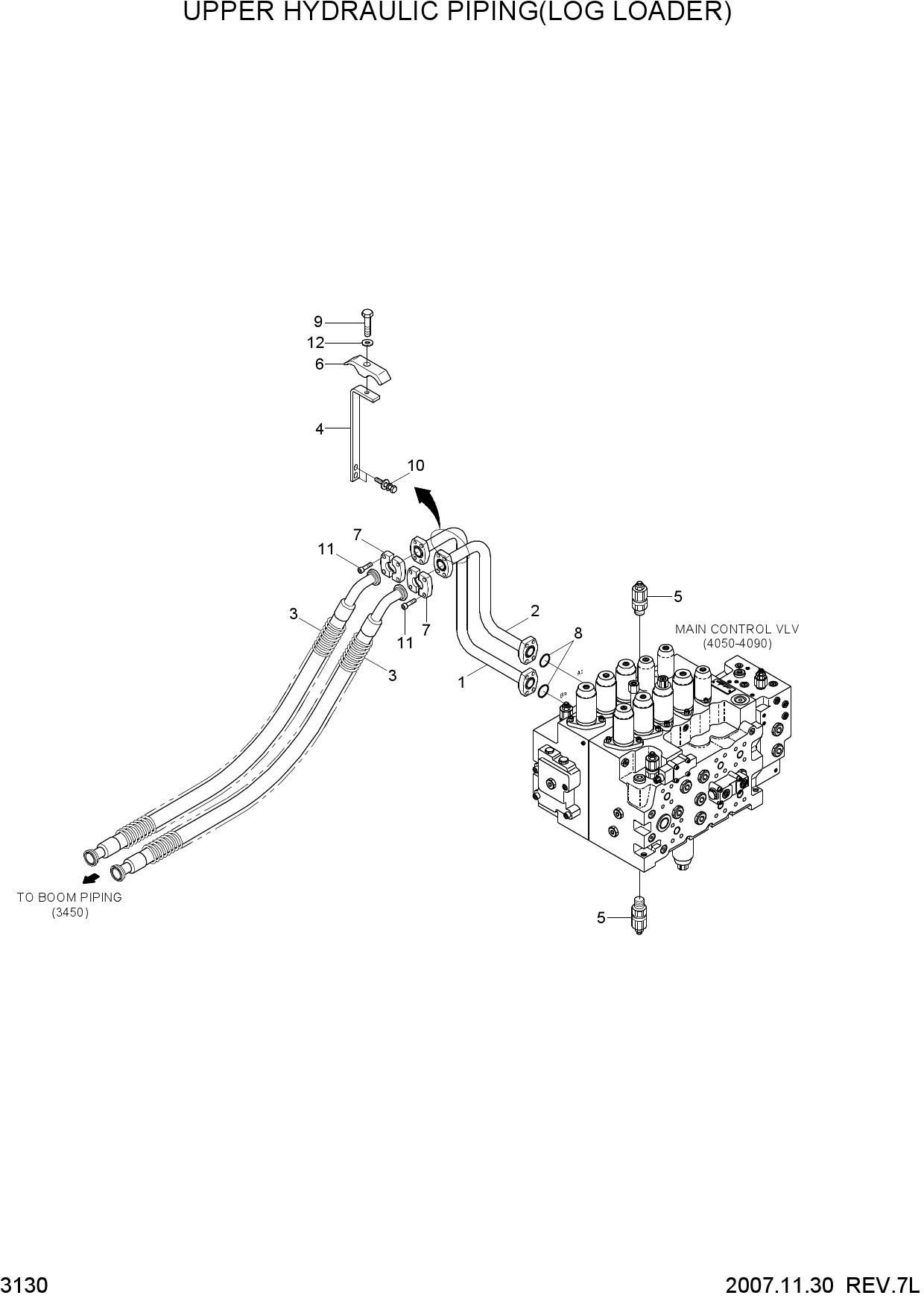 UPPER HYDRAULIC PIPING(LOG LOADER)