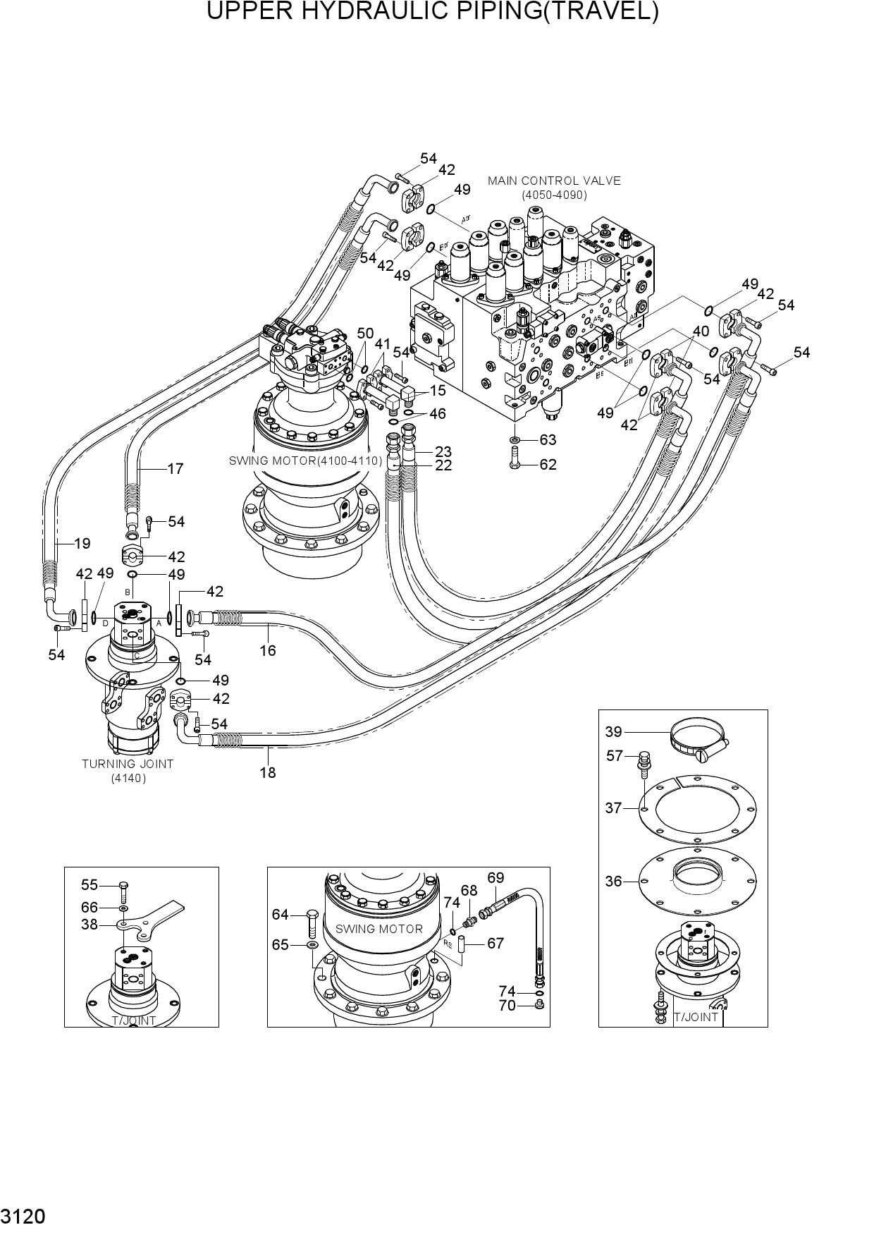 UPPER HYDRAULIC PIPING(TRAVEL)