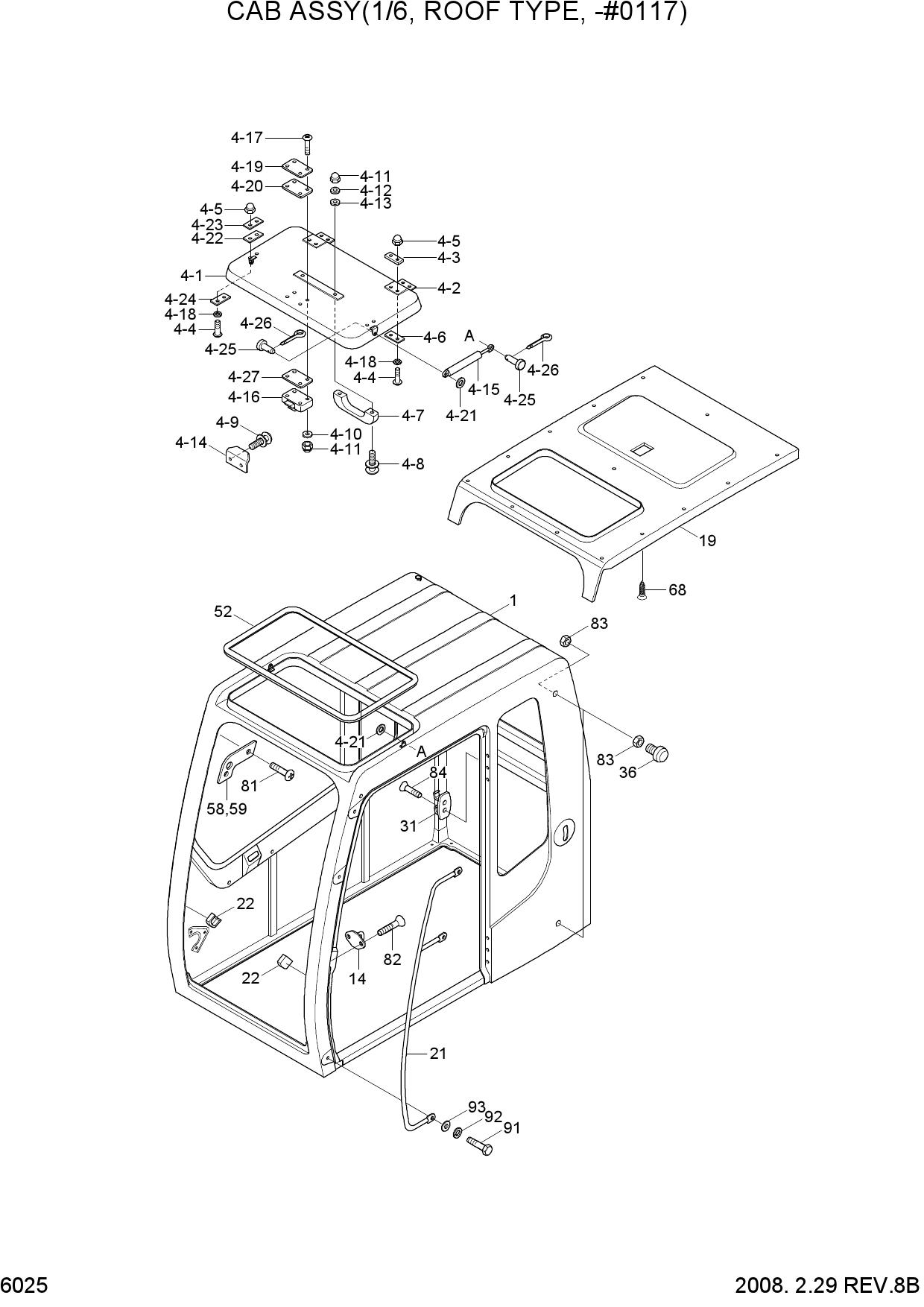 CAB ASSY(1/6, ROOF TYPE, -#0117)