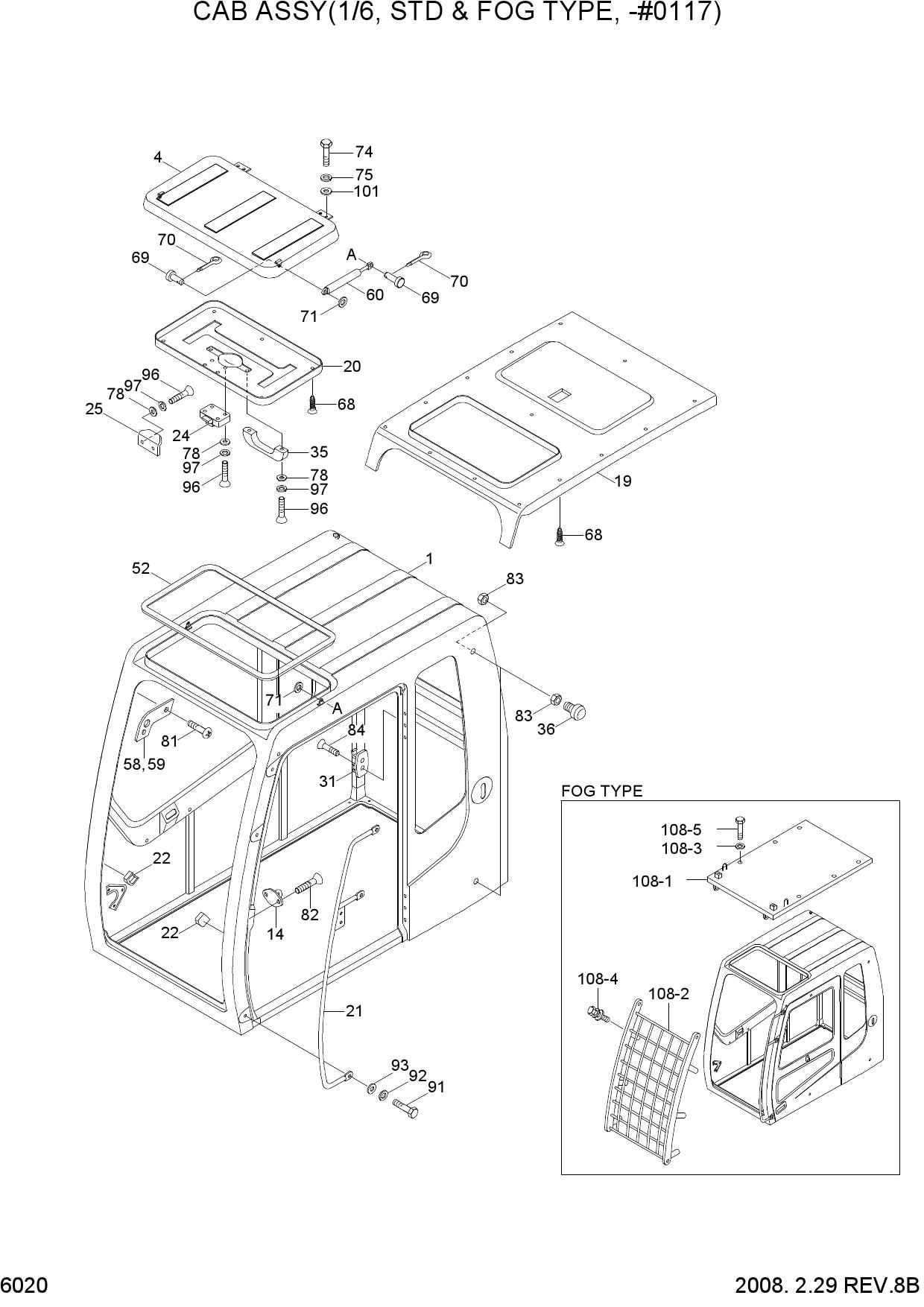 CAB ASSY(1/6, STD & FOG TYPE, -#0117)