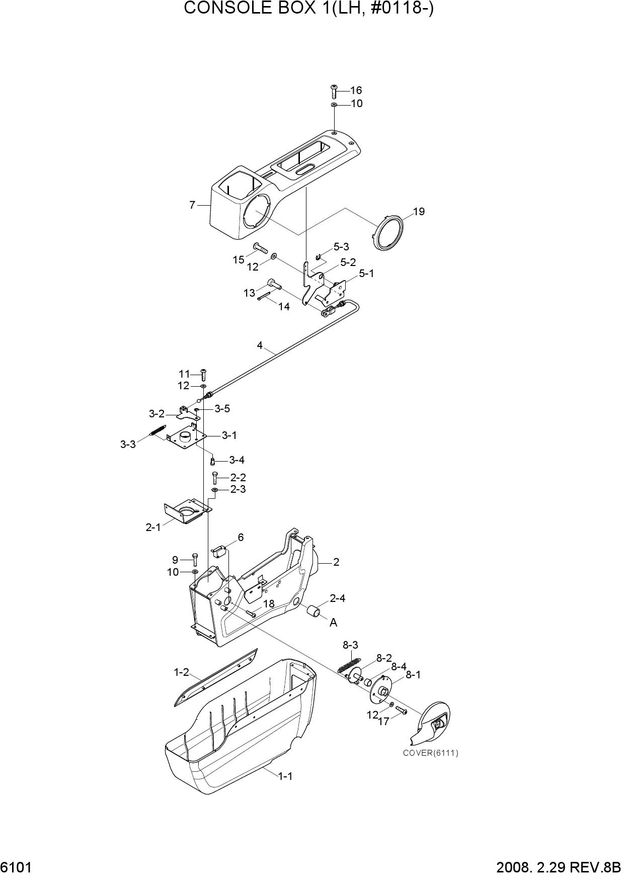 CONSOLE BOX 1(LH, #0118-)