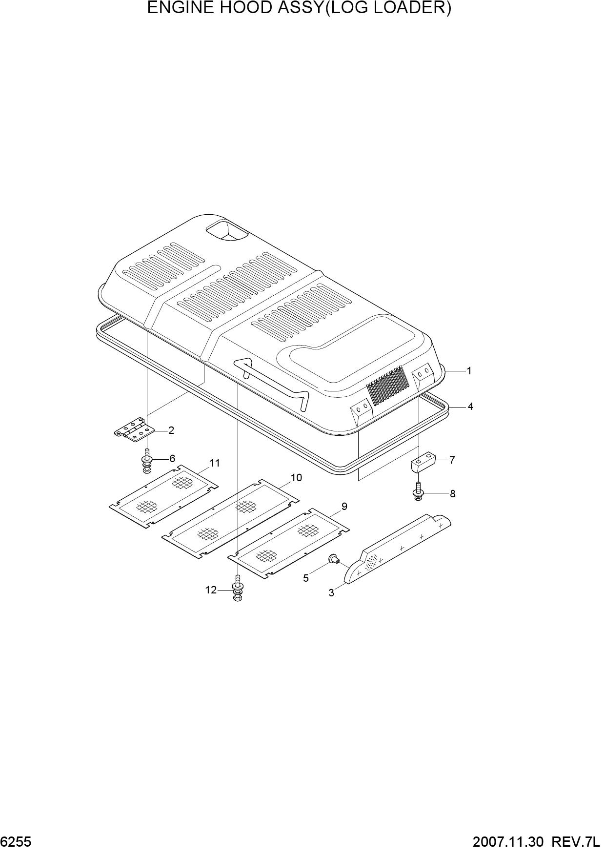 ENGINE HOOD ASSY(LOG LOADER)