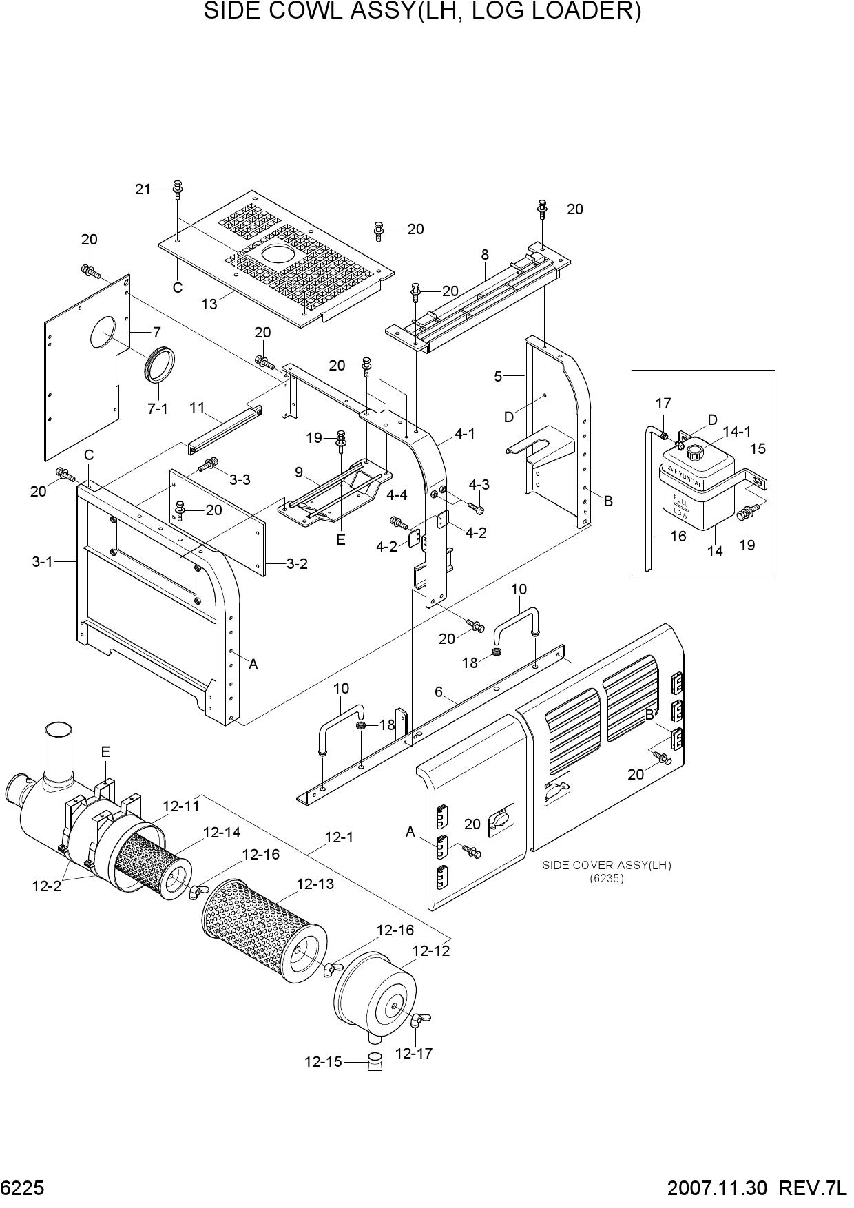 SIDE COWL ASSY(LH, LOG LOADER)
